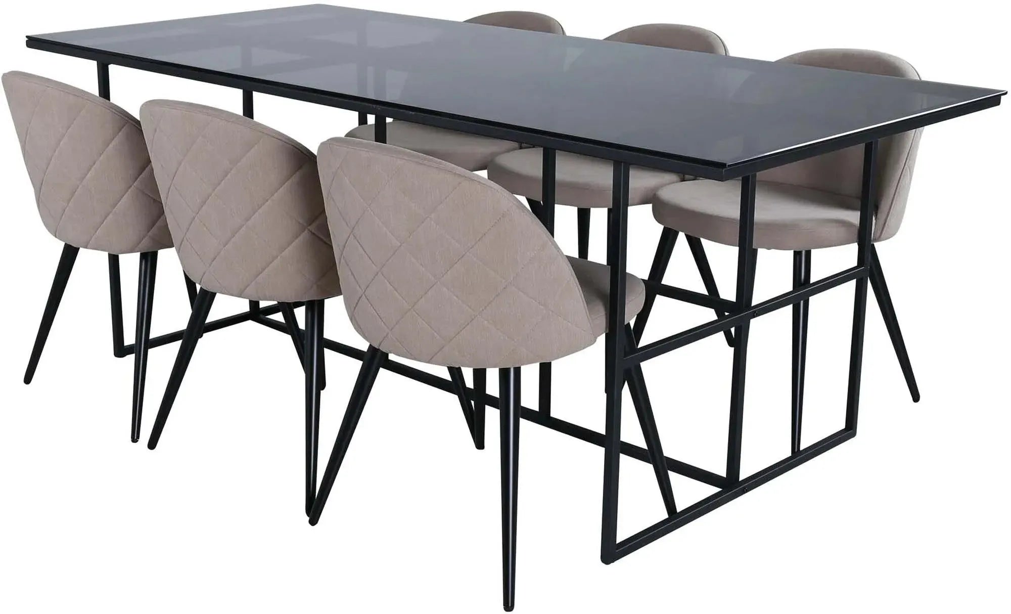 Elegantes Leif Esszimmerset mit 6 Velvet-Stühlen, 200cm Tisch.