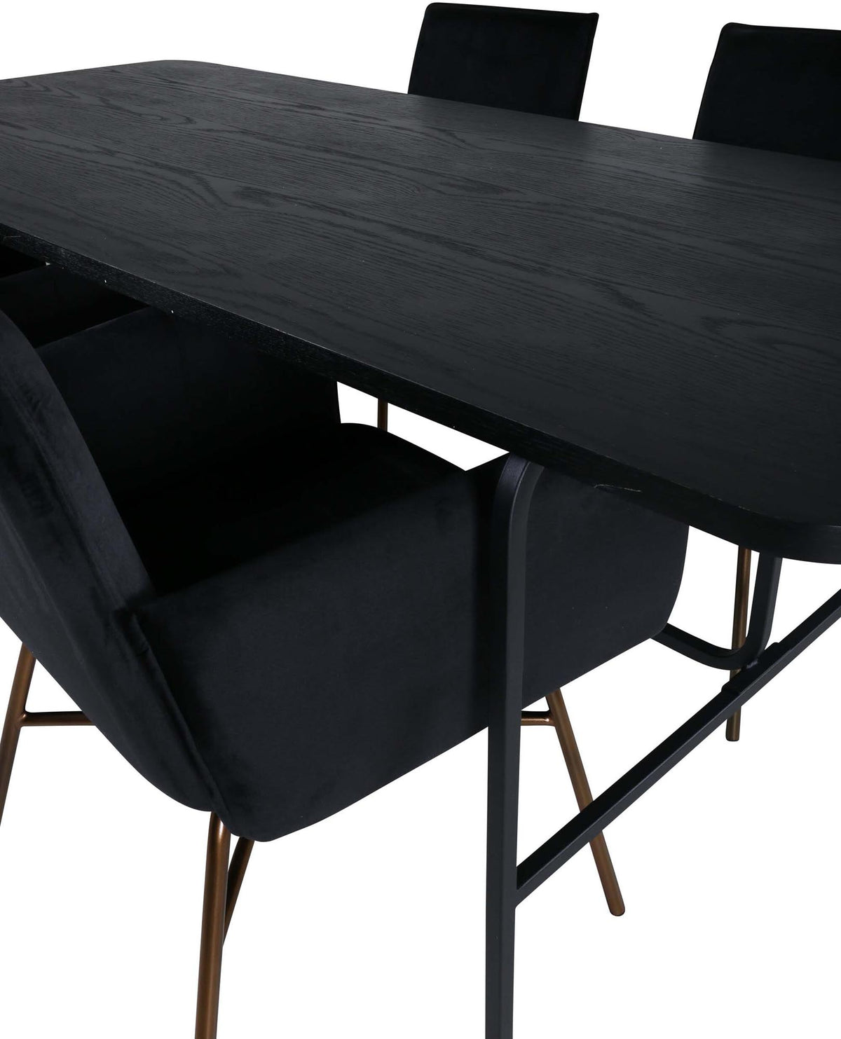 Uno Esszimmerset + Petra 200cm/4St. in Schwarz präsentiert im Onlineshop von KAQTU Design AG. Esszimmerset ist von Venture Home