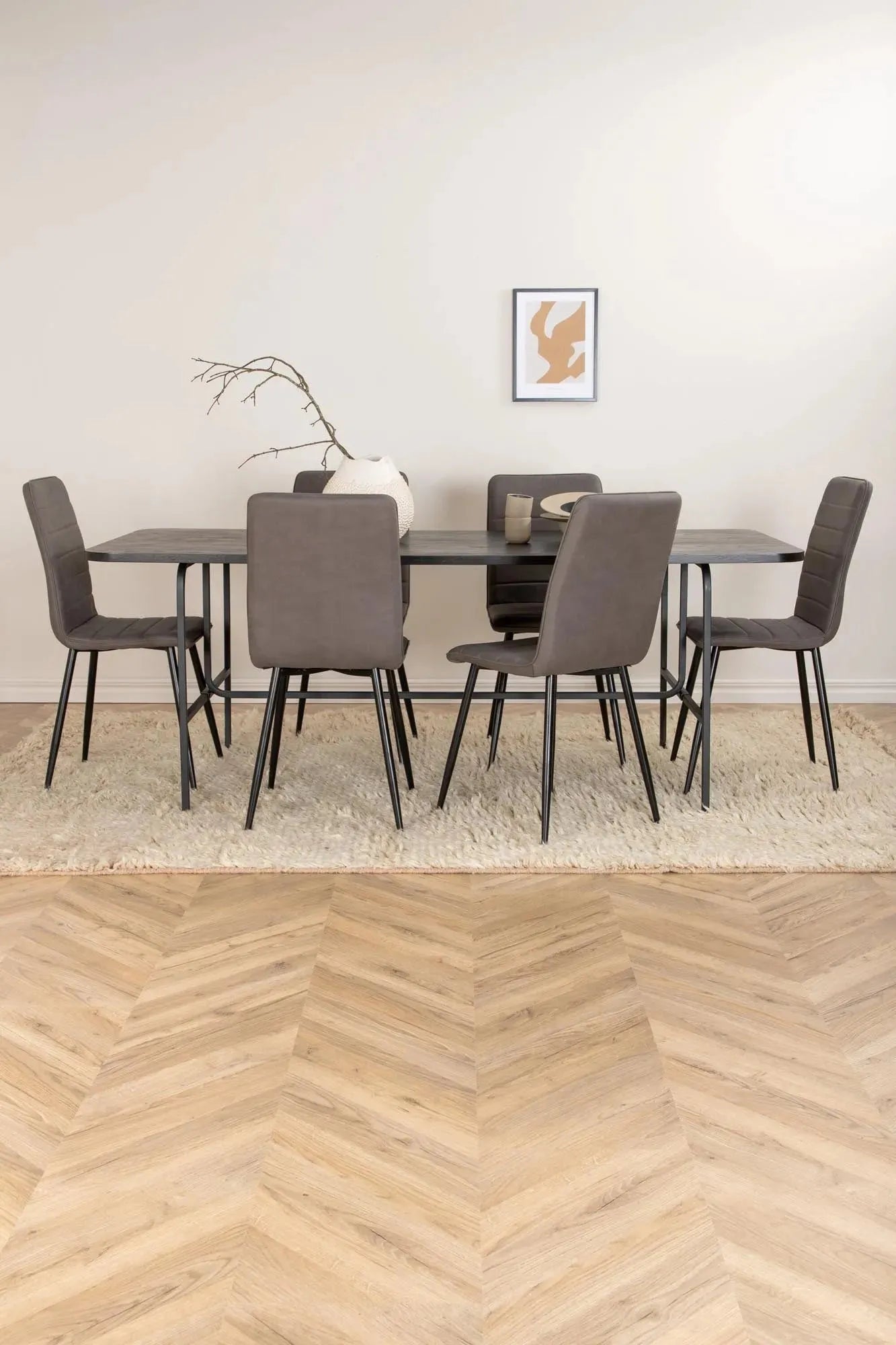 Modernes Uno Esszimmerset für 6, 200cm Tisch von Venture Home.