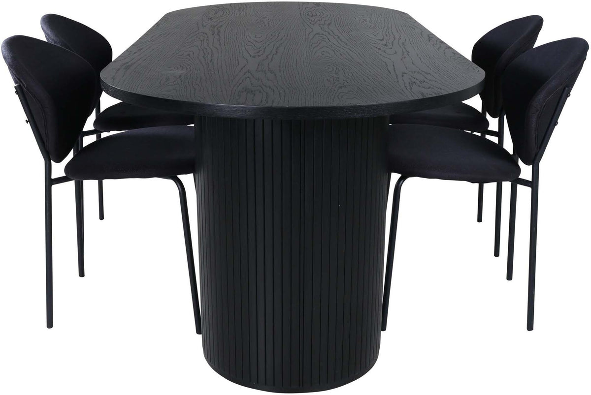 Bianca Esszimmerset + Vault 200cm/4St. in Schwarz präsentiert im Onlineshop von KAQTU Design AG. Esszimmerset ist von Venture Home