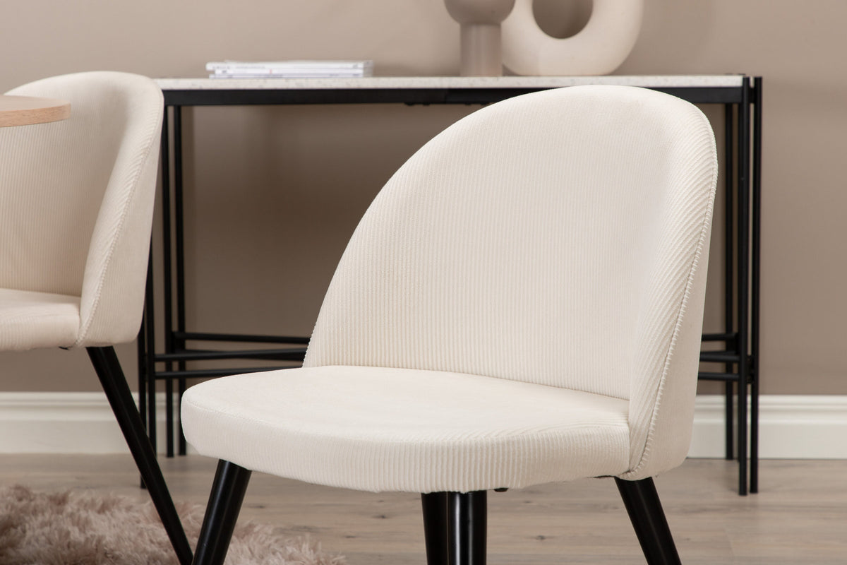 Bianca Esszimmerset + Velvet ⌀110cm/4St. in Weiss / Beige Velvet präsentiert im Onlineshop von KAQTU Design AG. Esszimmerset ist von Venture Home