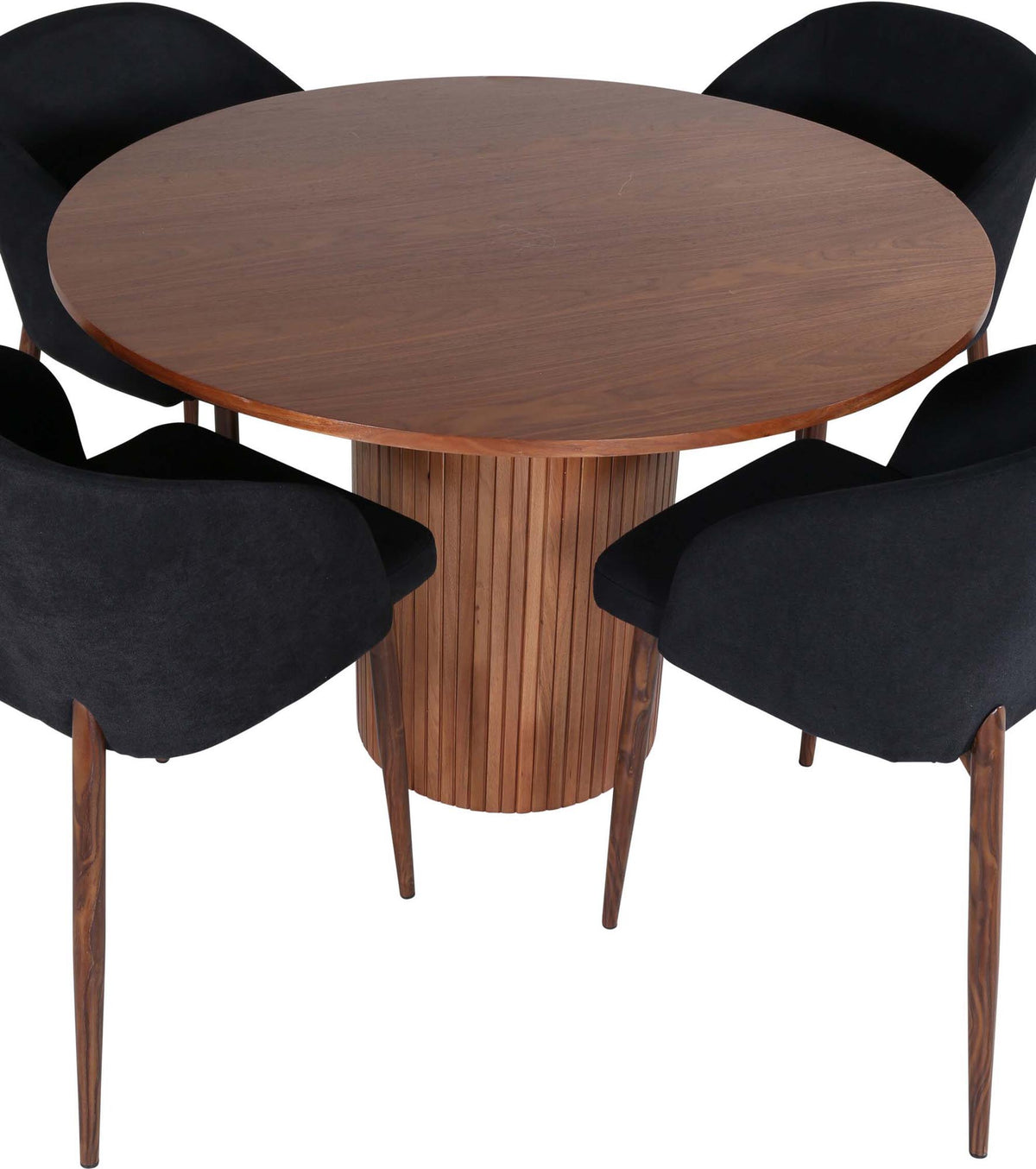 Bianca Esszimmerset + Arch ⌀110cm/4St. in Schwarze Walnuss präsentiert im Onlineshop von KAQTU Design AG. Esszimmerset ist von Venture Home