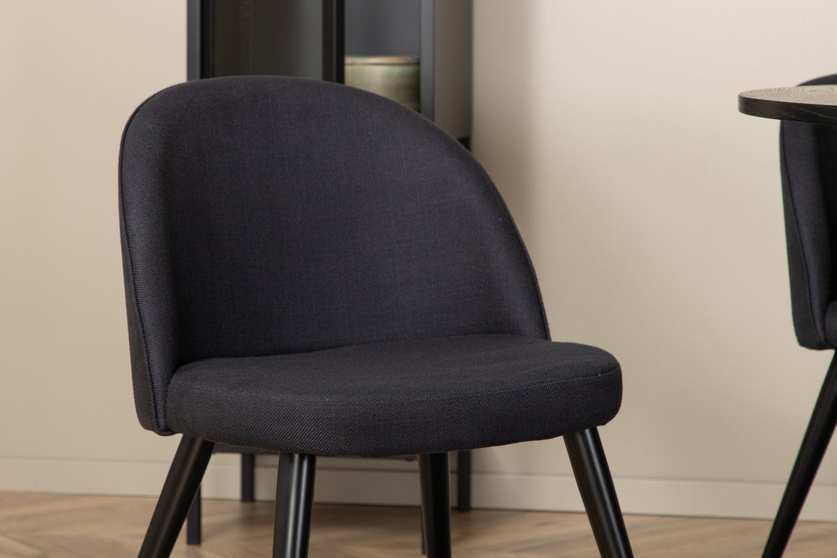 Bianca Esszimmerset + Velvet ⌀110cm/4St. in Schwarz präsentiert im Onlineshop von KAQTU Design AG. Esszimmerset ist von Venture Home