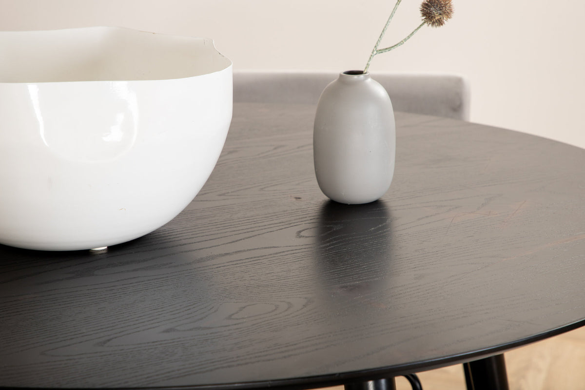 Dipp Esszimmerset + Kenth ⌀115cm/4St. in Schwarz präsentiert im Onlineshop von KAQTU Design AG. Esszimmerset ist von Venture Home