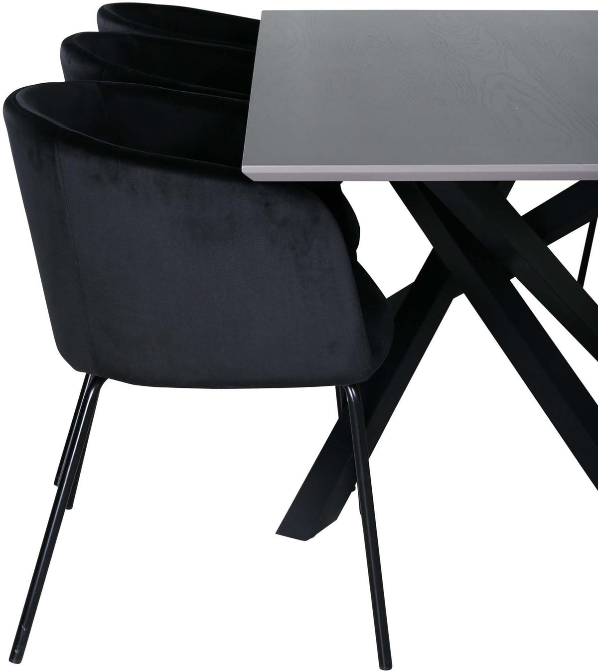 Piazza Esszimmerset + Berit 180cm/6St. in Grau / Schwarz präsentiert im Onlineshop von KAQTU Design AG. Esszimmerset ist von Venture Home