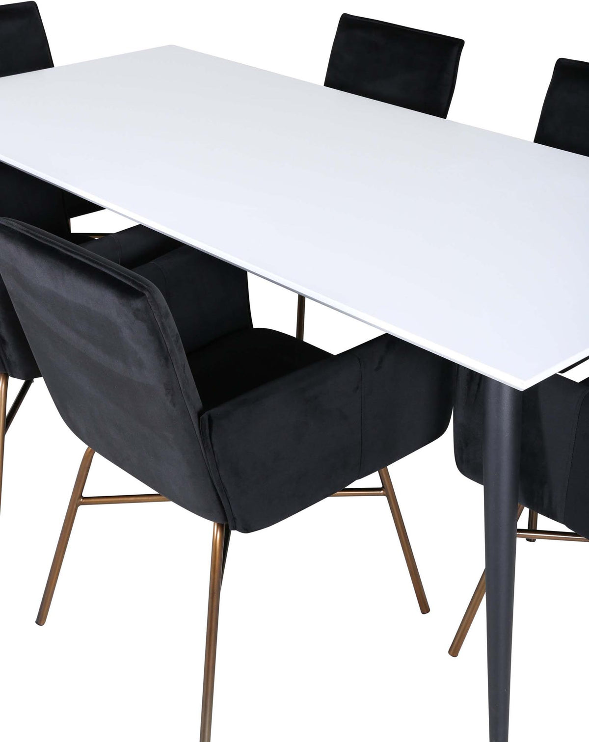 Jimmy Esszimmerset + Petra 195cm/6St. in Schwarz, Kupfer präsentiert im Onlineshop von KAQTU Design AG. Esszimmerset ist von Venture Home