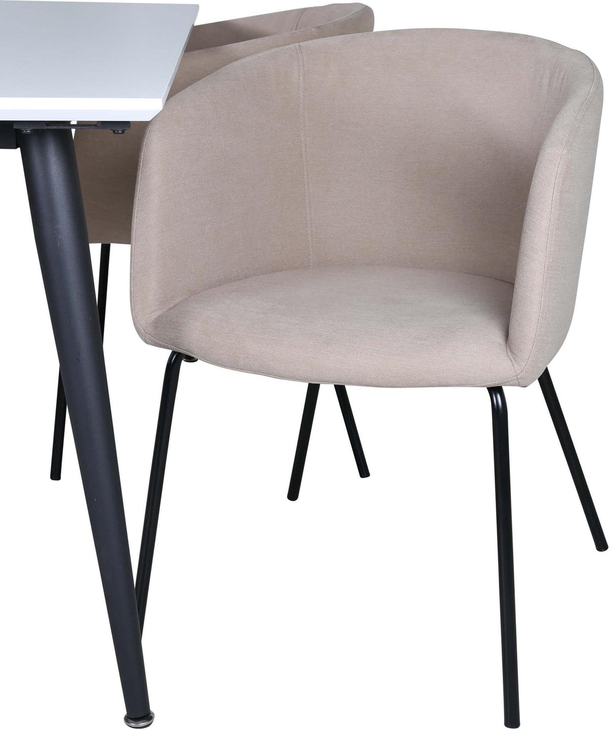Jimmy Esszimmerset + Berit 150cm/4St. in Beige, Schwarz präsentiert im Onlineshop von KAQTU Design AG. Esszimmerset ist von Venture Home