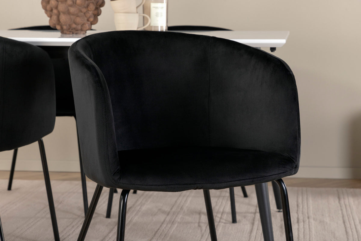 Jimmy Esszimmerset + Berit 150cm/4St. in Schwarz präsentiert im Onlineshop von KAQTU Design AG. Esszimmerset ist von Venture Home