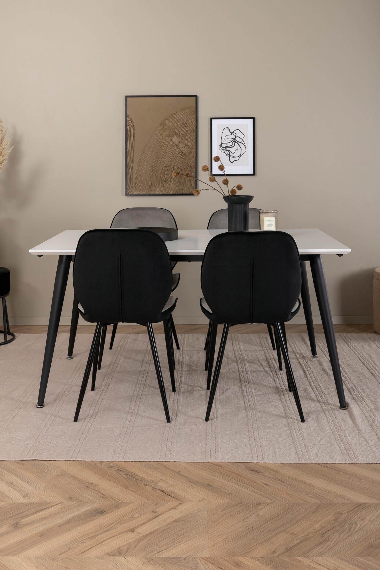 Jimmy Esszimmerset + Emma 150cm/4St. in Schwarzgrau präsentiert im Onlineshop von KAQTU Design AG. Esszimmerset ist von Venture Home