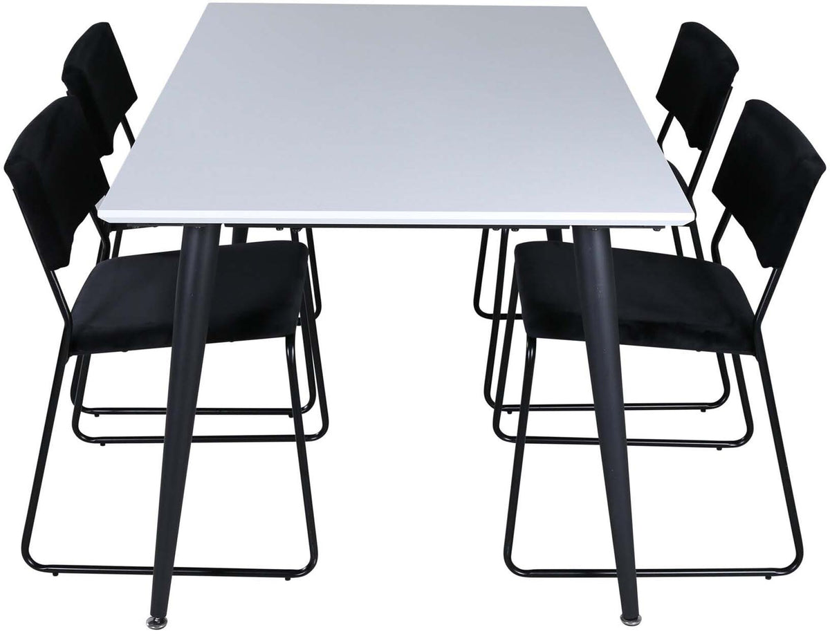 Jimmy Esszimmerset + Kenth 150cm/4St. in Schwarz präsentiert im Onlineshop von KAQTU Design AG. Esszimmerset ist von Venture Home
