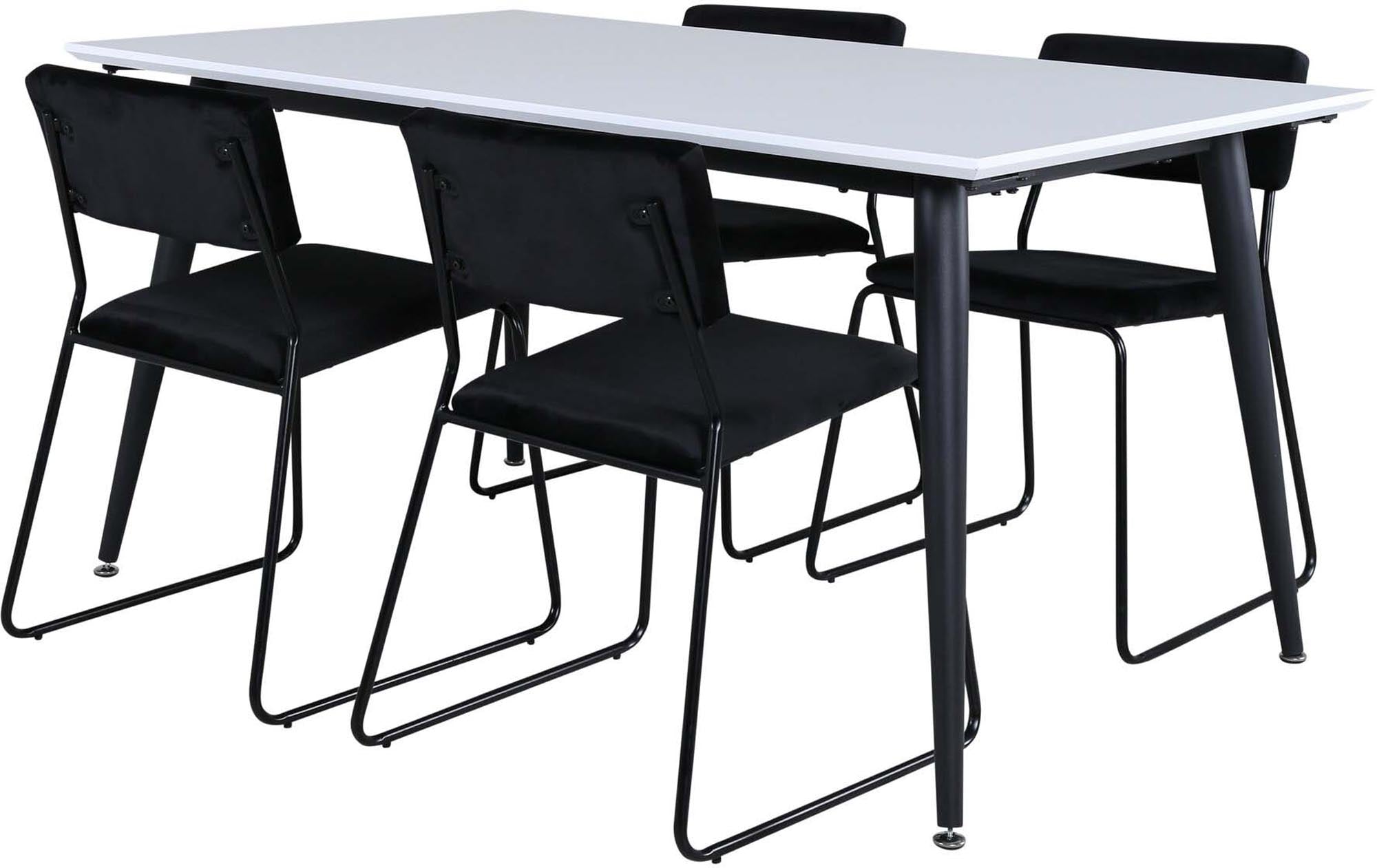 Jimmy Esszimmerset + Kenth 150cm/4St. in Schwarz präsentiert im Onlineshop von KAQTU Design AG. Esszimmerset ist von Venture Home