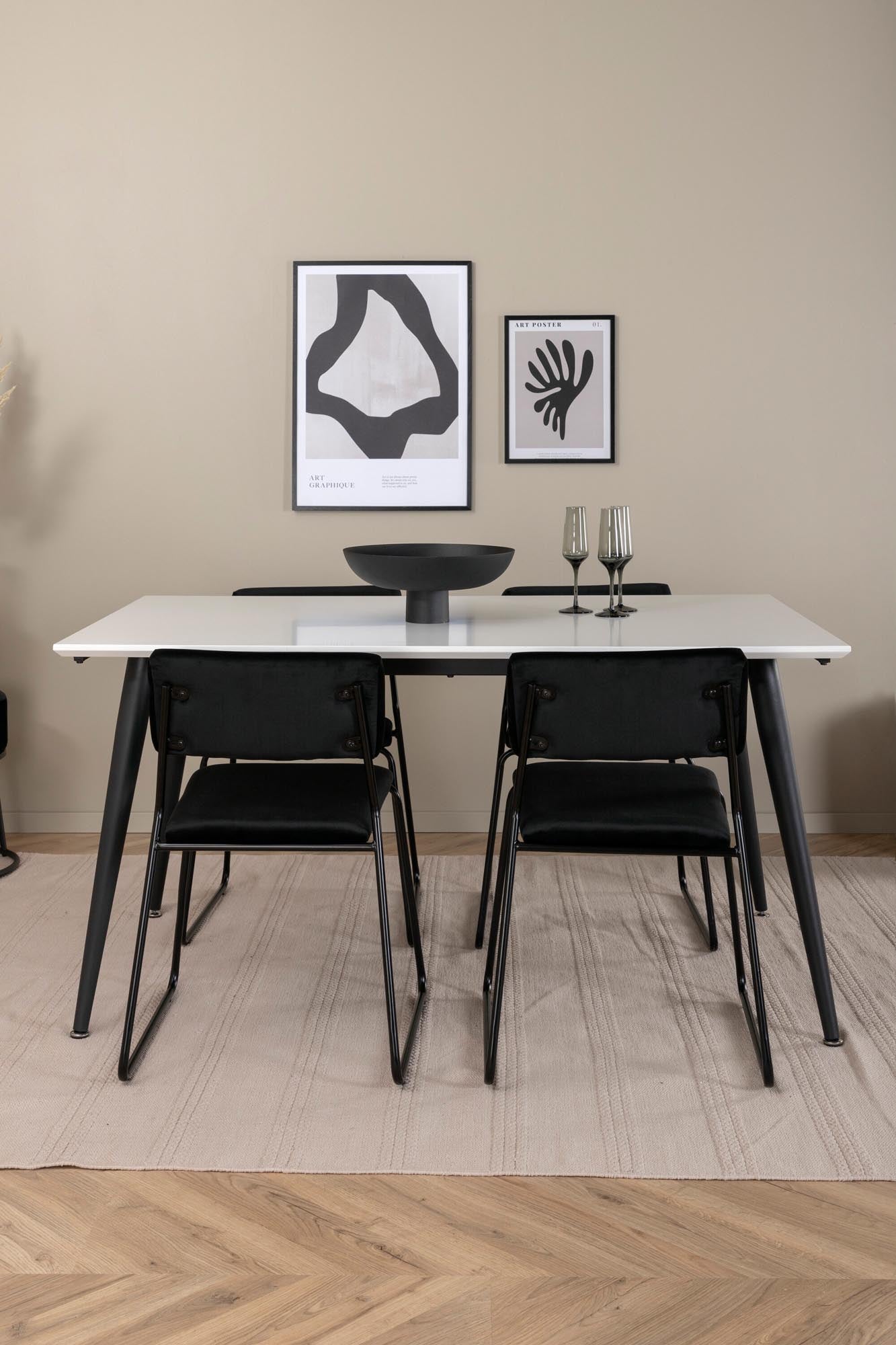 Jimmy Esszimmerset + Kenth 150cm/4St. in Schwarz präsentiert im Onlineshop von KAQTU Design AG. Esszimmerset ist von Venture Home