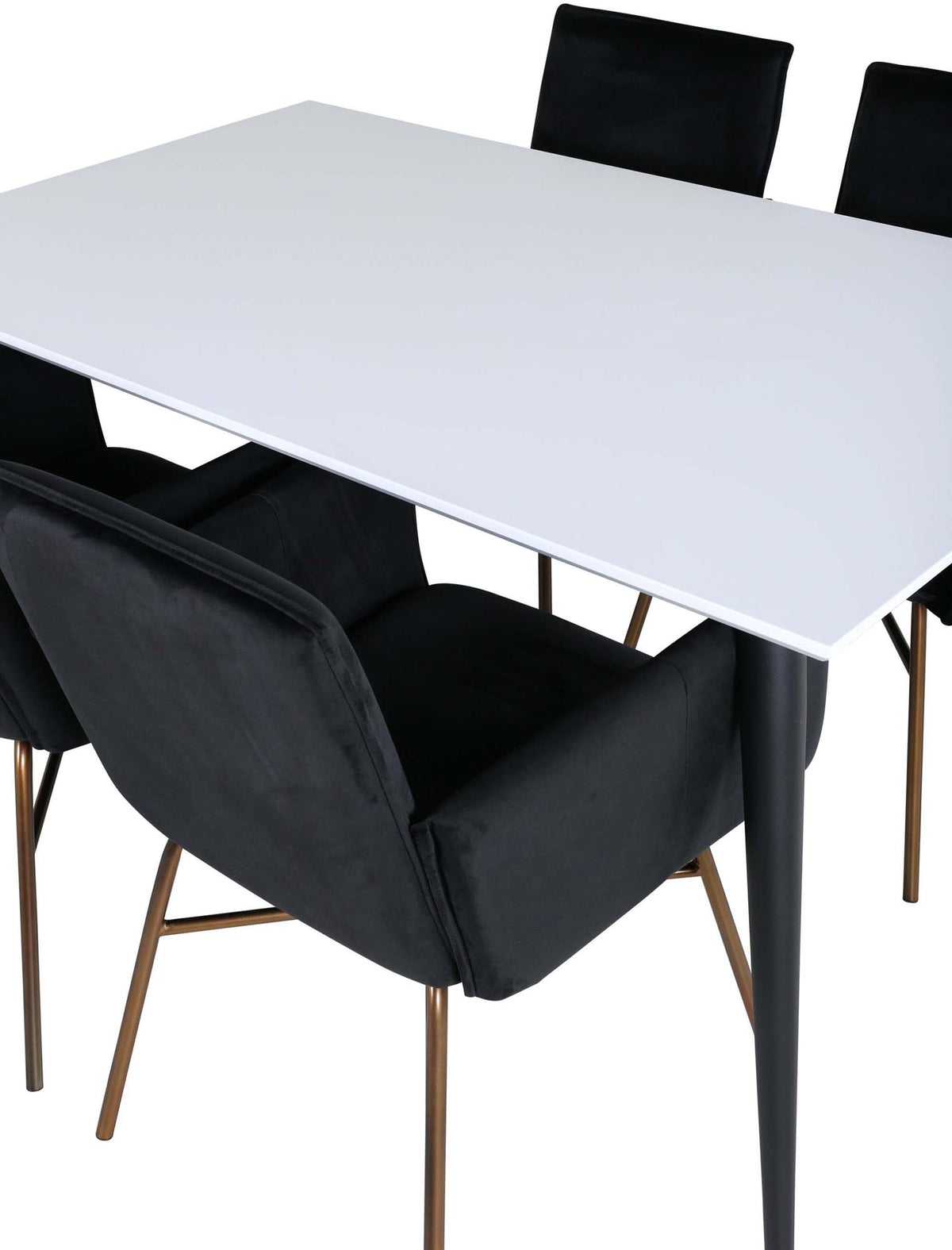 Jimmy Esszimmerset + Petra 150cm/4St. in Schwarz, Kupfer präsentiert im Onlineshop von KAQTU Design AG. Esszimmerset ist von Venture Home