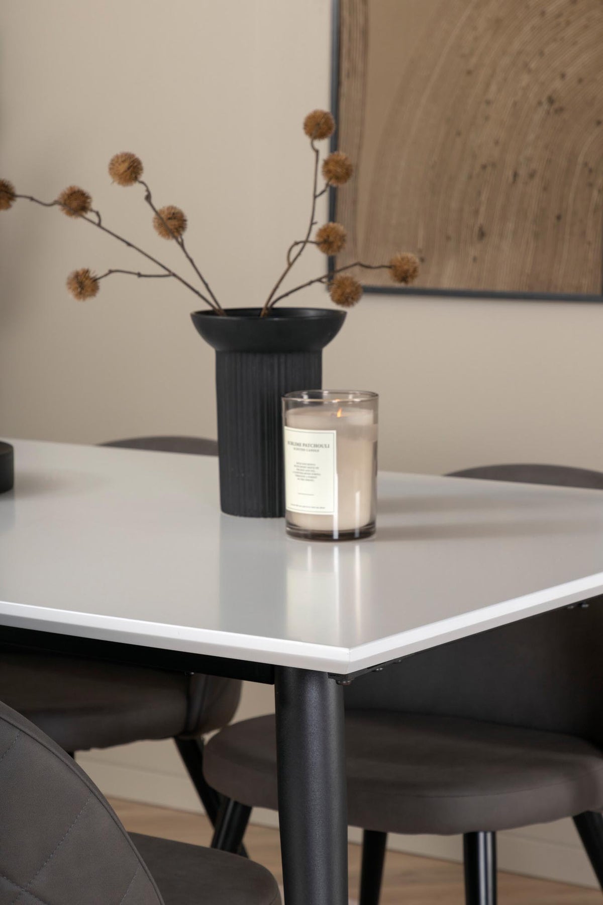 Jimmy Esszimmerset + Velvet 150cm/4St. in Schwarzgrau präsentiert im Onlineshop von KAQTU Design AG. Esszimmerset ist von Venture Home