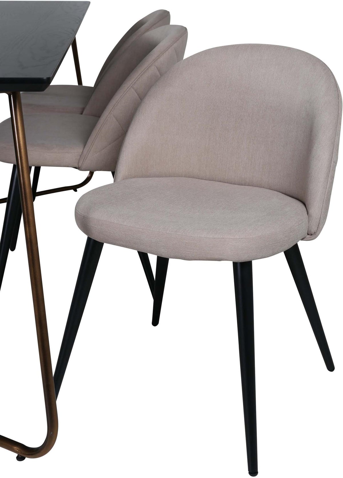 Petra Esszimmerset + Velvet 190cm/6St. in Schwarz / Kufper präsentiert im Onlineshop von KAQTU Design AG. Esszimmerset ist von Venture Home