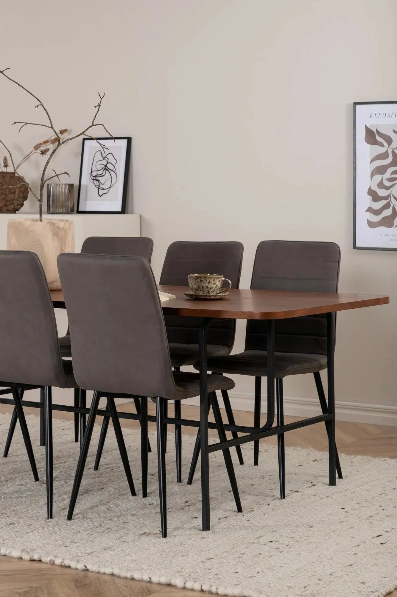 Modernes Uno Esszimmerset für 6, 200cm Tisch von Venture Home.