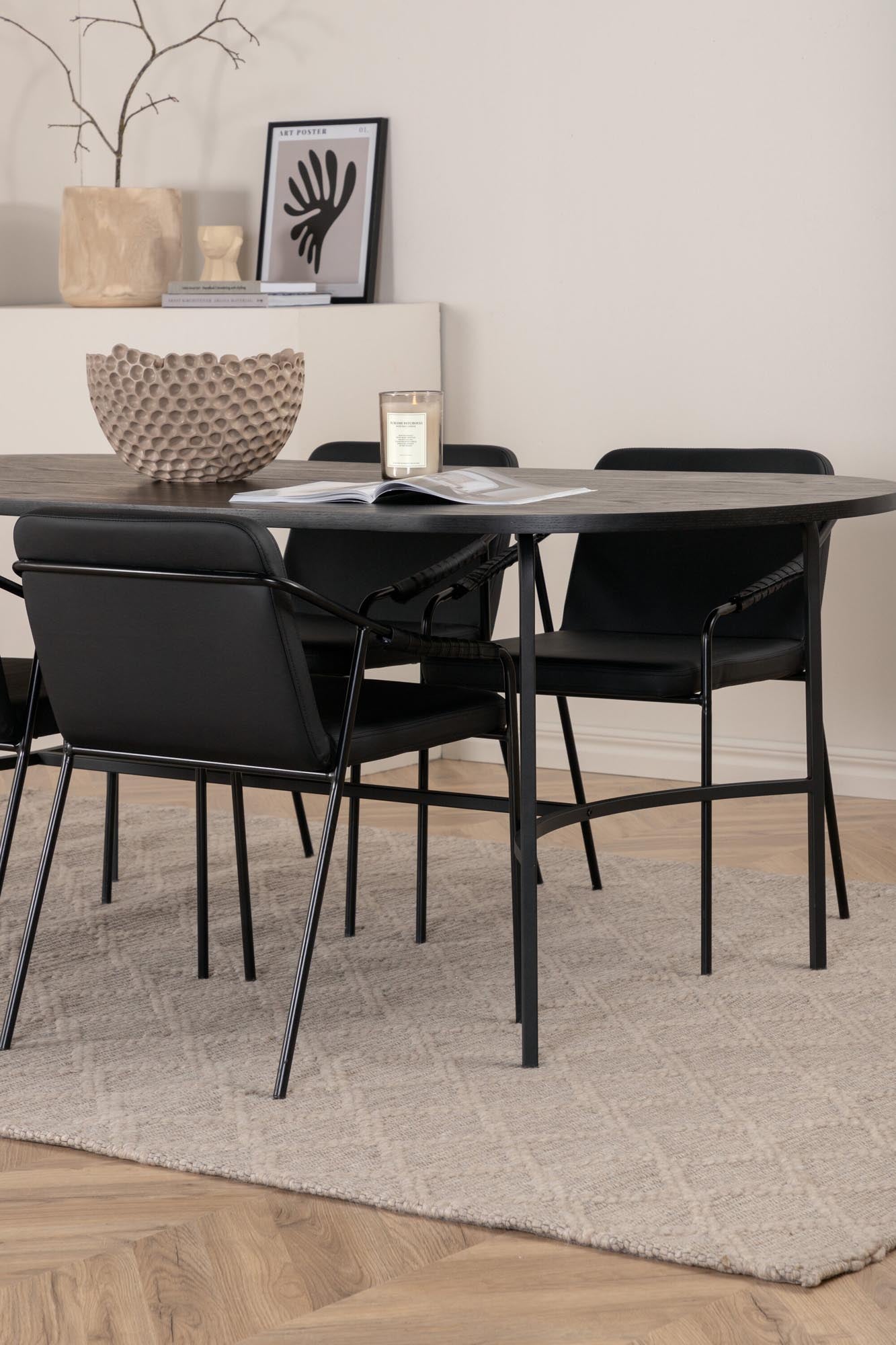 Skate Esszimmerset + Tvist 200cm/4St. in Schwarz präsentiert im Onlineshop von KAQTU Design AG. Esszimmerset ist von Venture Home