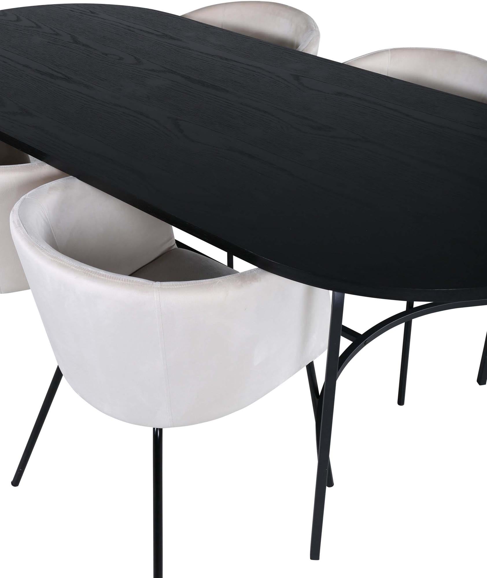 Skate Esszimmerset + Berit 200cm/4St. in Beige, Schwarz präsentiert im Onlineshop von KAQTU Design AG. Esszimmerset ist von Venture Home