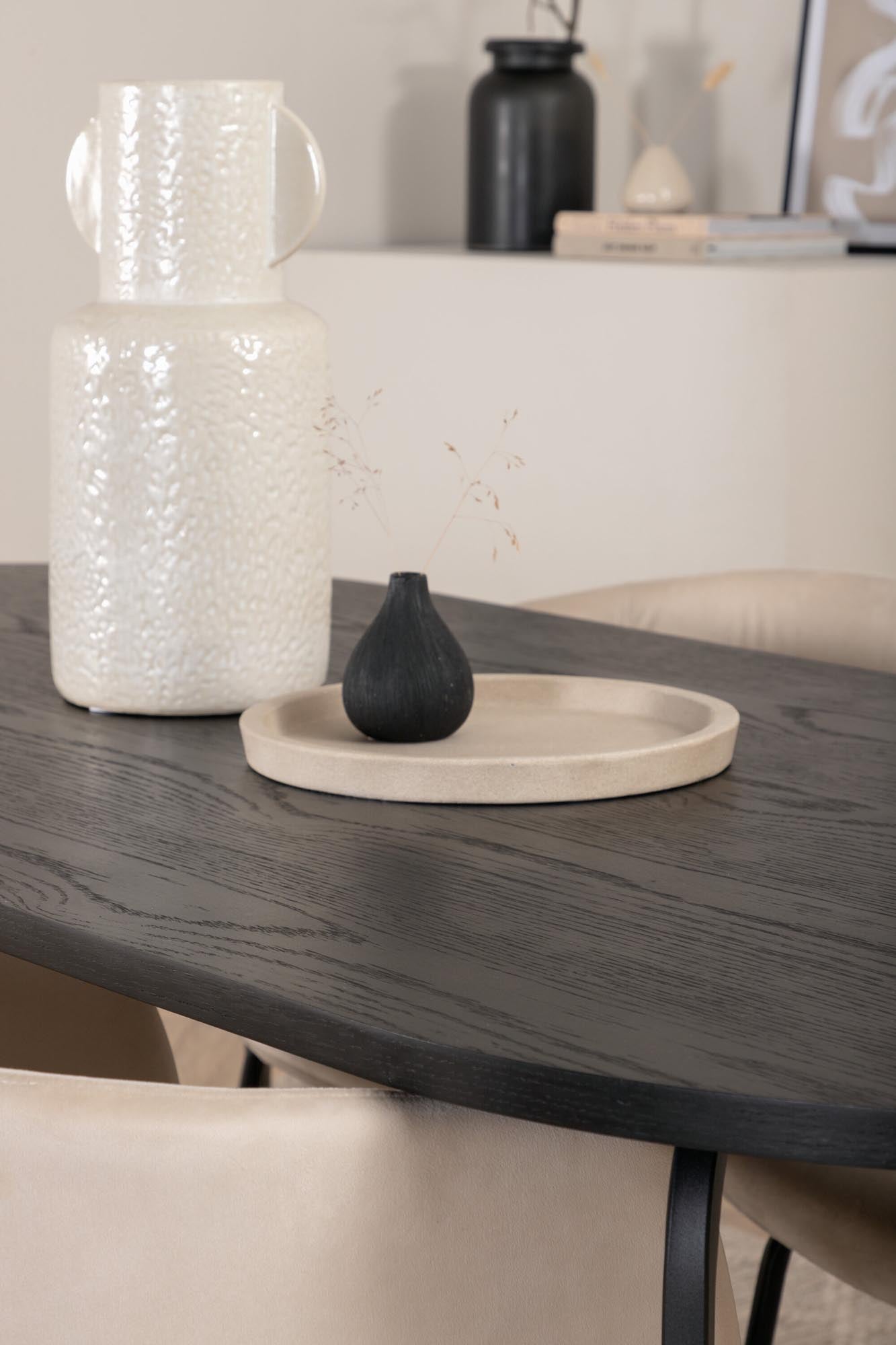 Skate Esszimmerset + Berit 200cm/4St. in Beige, Schwarz präsentiert im Onlineshop von KAQTU Design AG. Esszimmerset ist von Venture Home