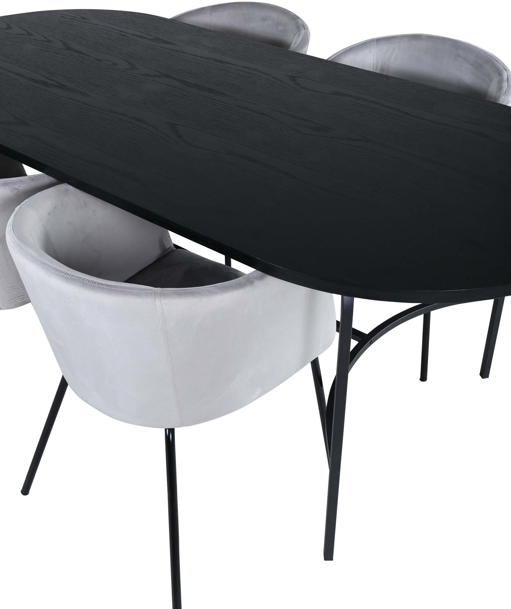 Skate Esszimmerset + Berit 200cm/4St. in Schwarzgrau präsentiert im Onlineshop von KAQTU Design AG. Esszimmerset ist von Venture Home