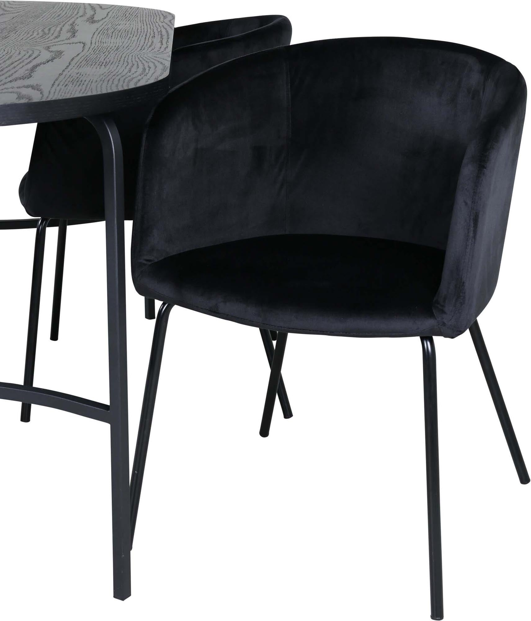 Skate Esszimmerset + Berit 200cm/4St. in Schwarz präsentiert im Onlineshop von KAQTU Design AG. Esszimmerset ist von Venture Home
