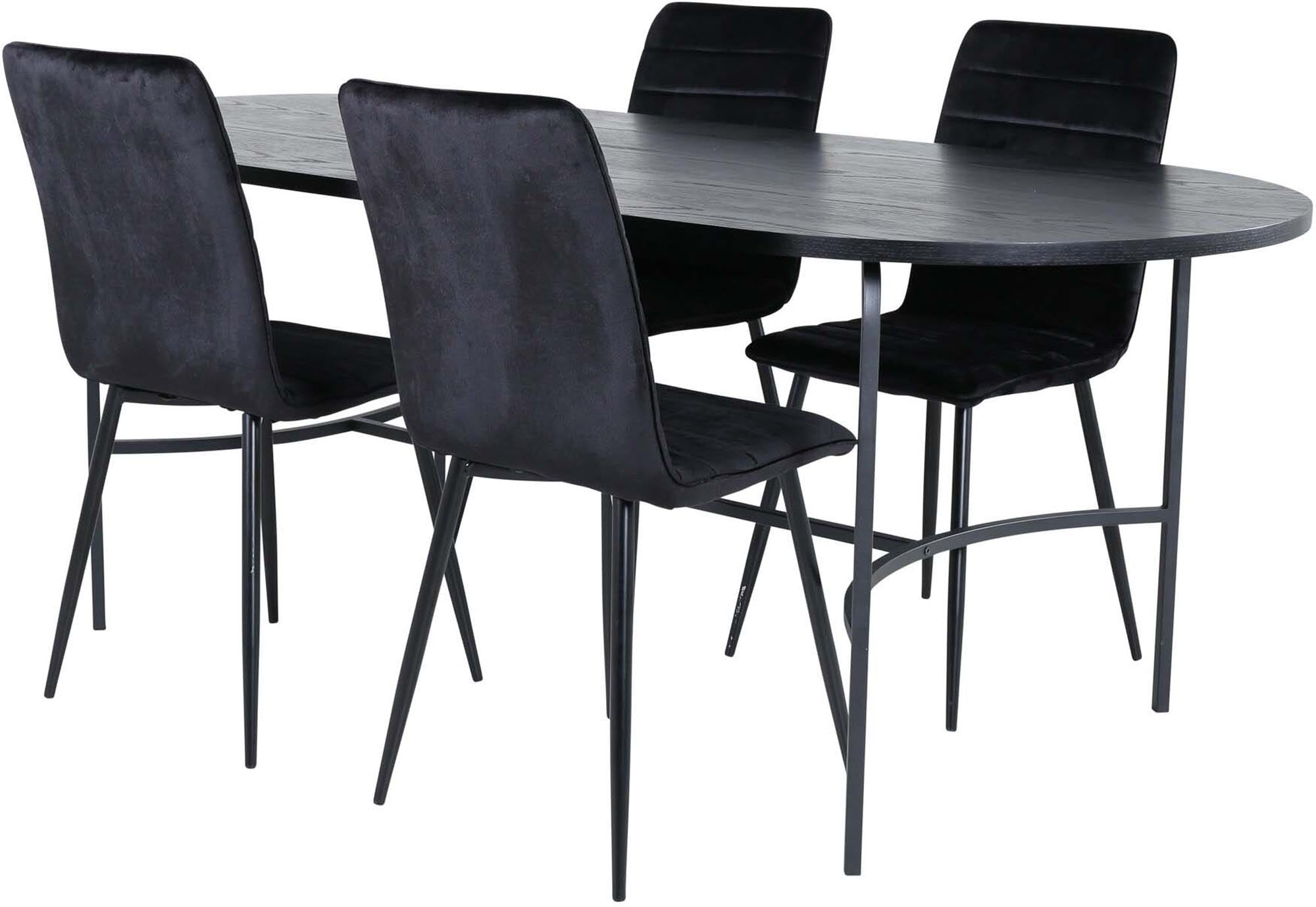 Skate Esszimmerset + Windu 200cm/4St. in Schwarz präsentiert im Onlineshop von KAQTU Design AG. Esszimmerset ist von Venture Home