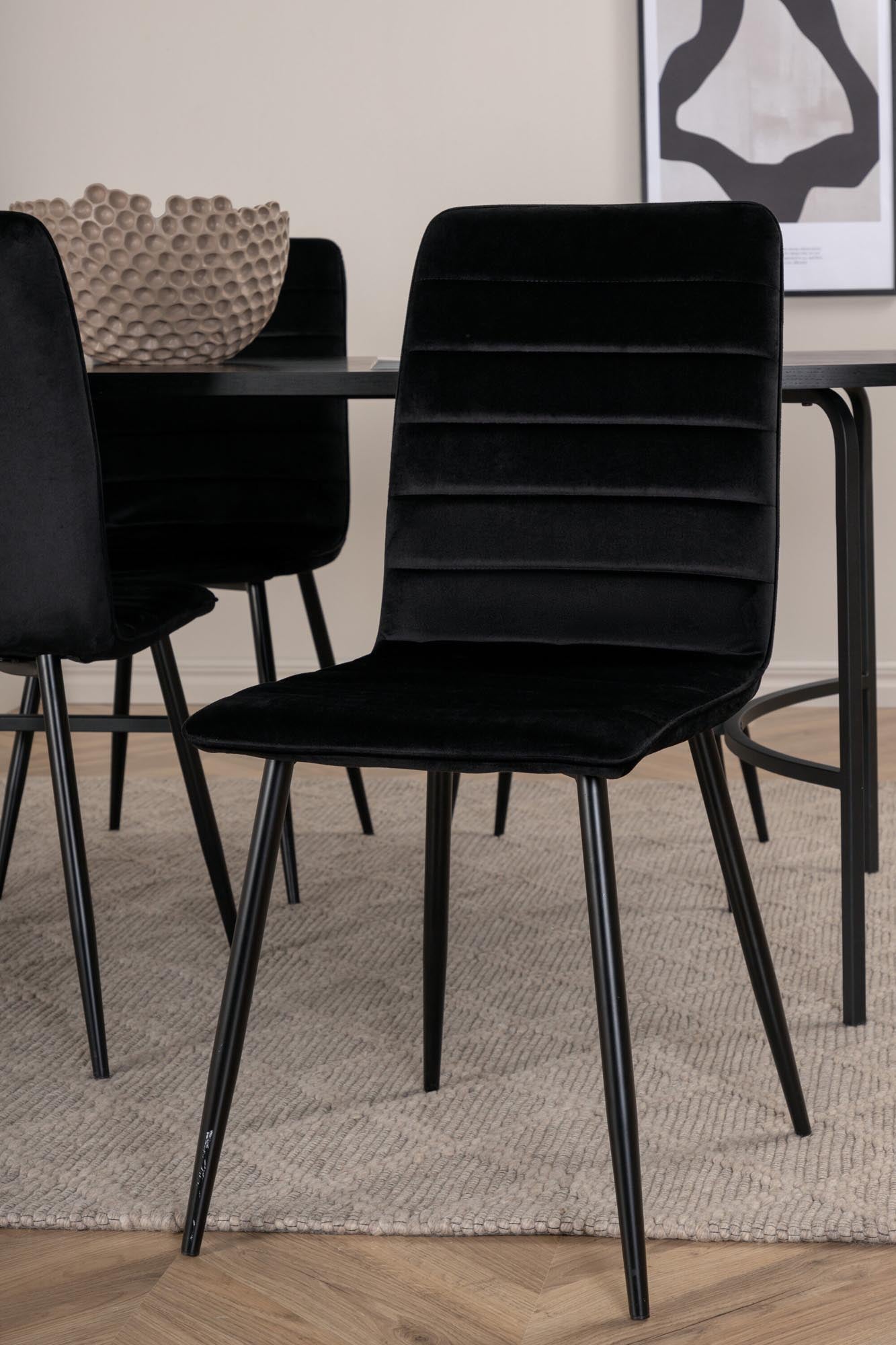Skate Esszimmerset + Windu 200cm/4St. in Schwarz präsentiert im Onlineshop von KAQTU Design AG. Esszimmerset ist von Venture Home