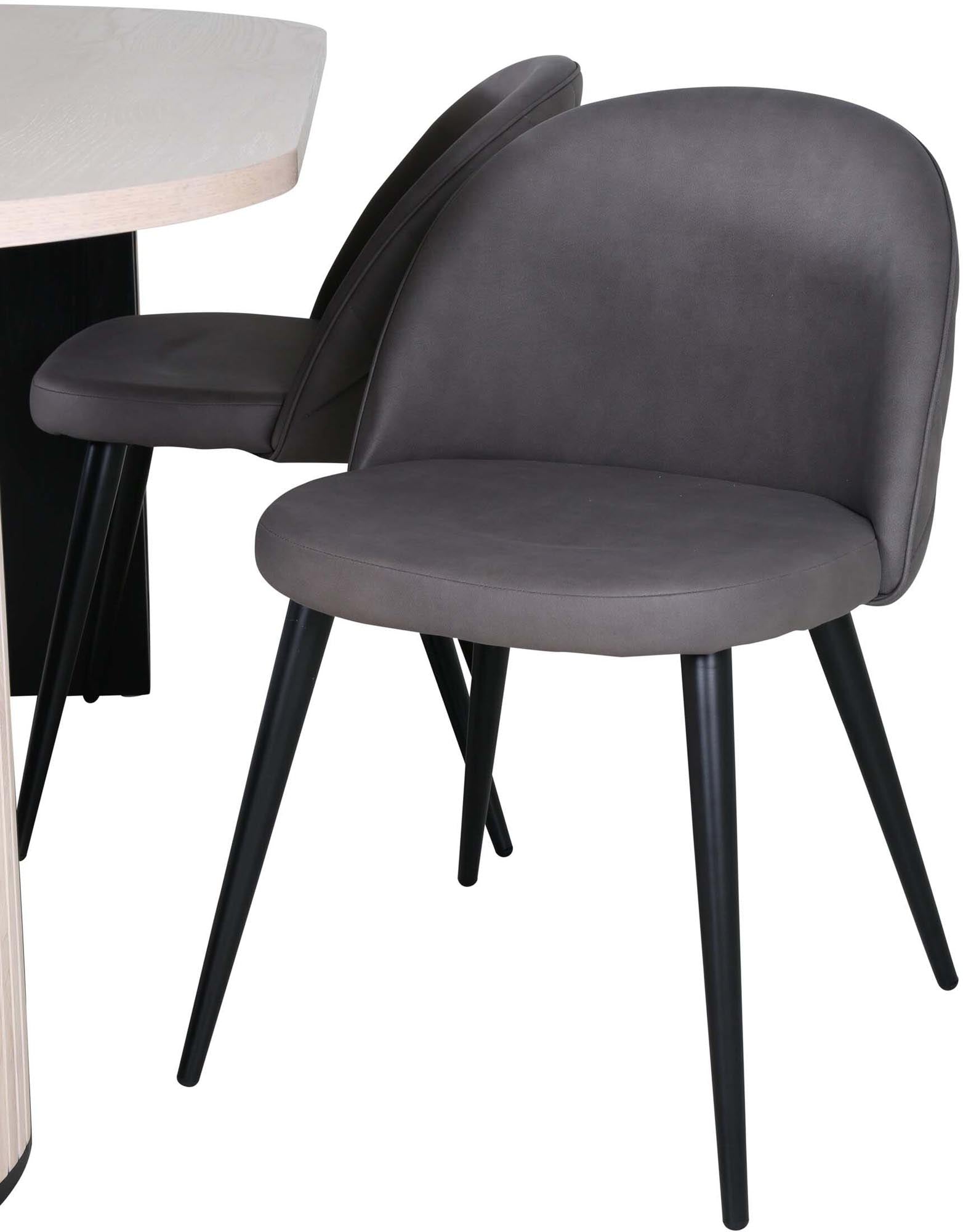 Elegantes Bianca Esszimmerset: 200cm Tisch mit 4 Samtstühlen.
