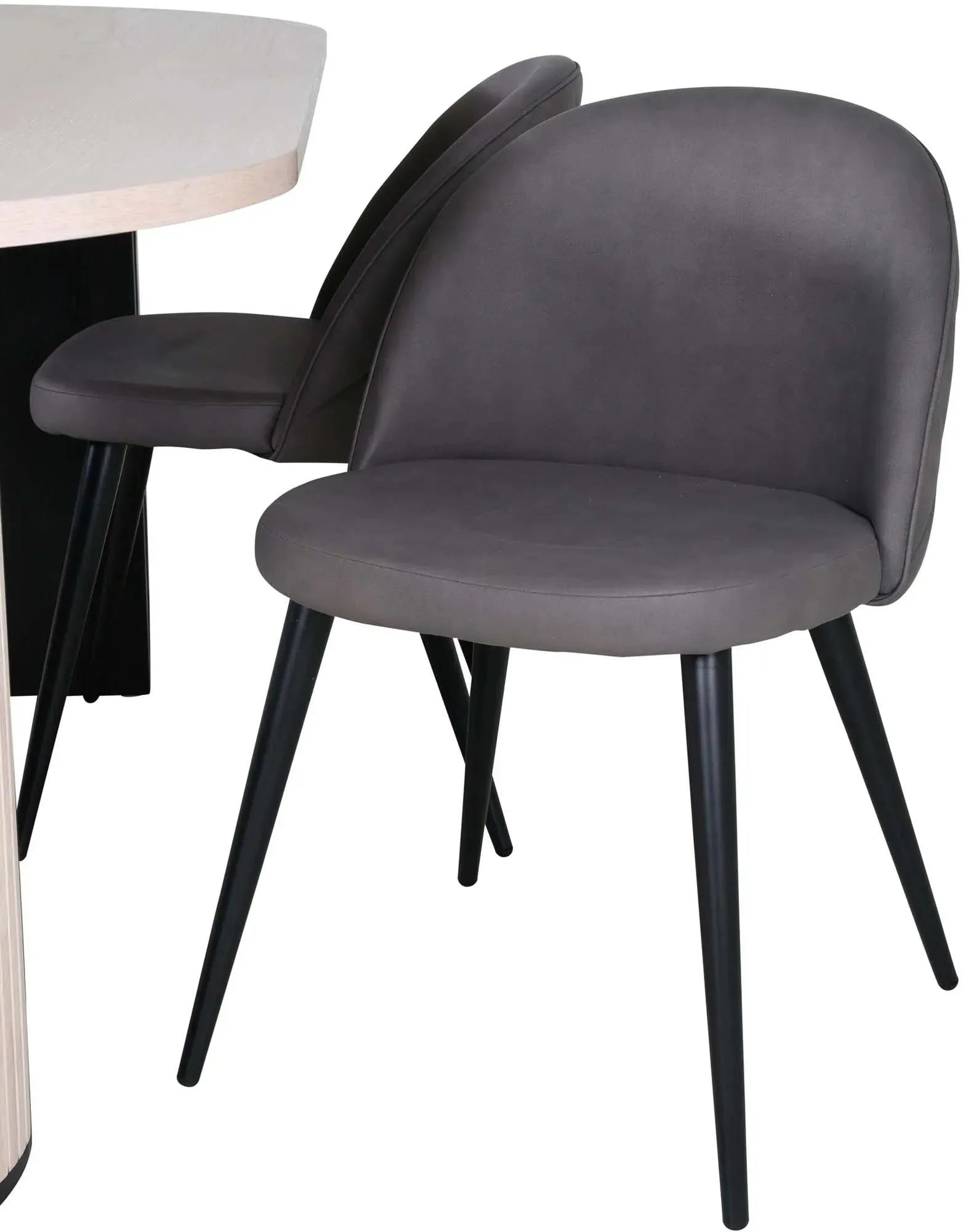 Elegantes Bianca Esszimmerset: 200cm Tisch mit 4 Samtstühlen.