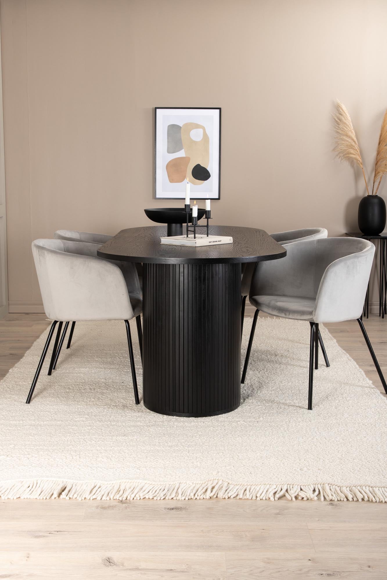 Bianca Esszimmerset + Berit 200cm/4St. in Schwarz präsentiert im Onlineshop von KAQTU Design AG. Esszimmerset ist von Venture Home