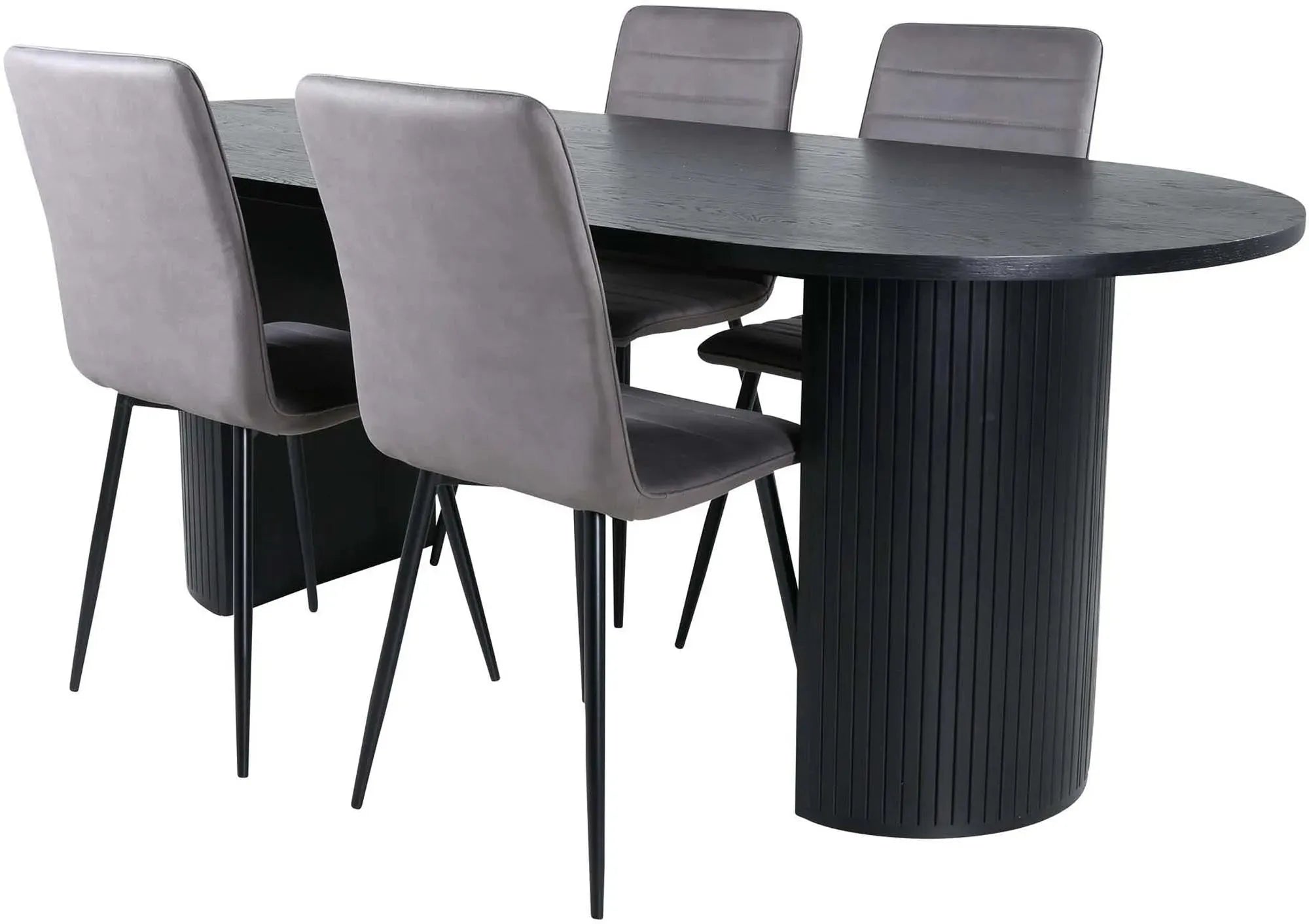 Modernes Bianca Esszimmerset 200cm mit 4 Stühlen von Venture Home.