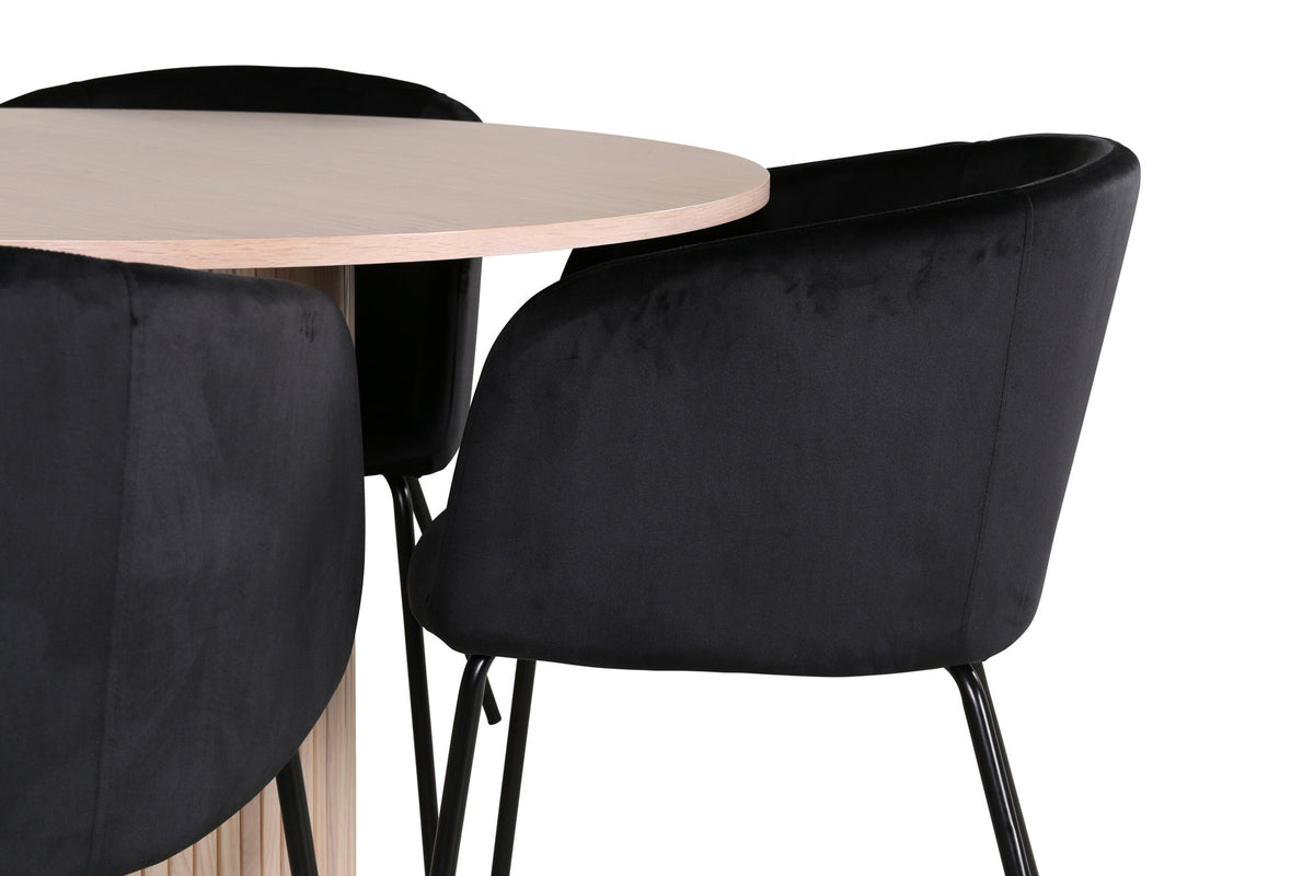 Bianca Esszimmerset + Berit ⌀110cm/4St. in Weiss / Schwarz präsentiert im Onlineshop von KAQTU Design AG. Esszimmerset ist von Venture Home