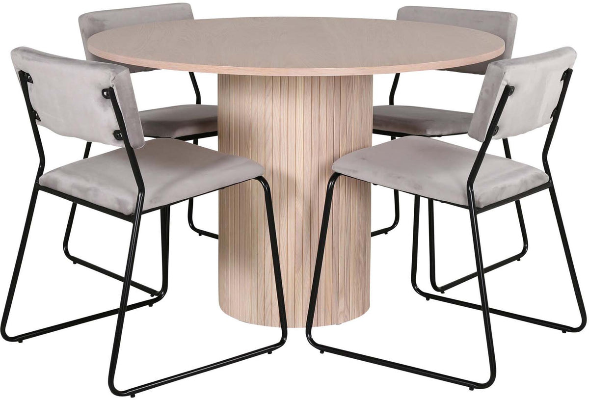 Bianca Esszimmerset + Kenth ⌀110cm/4St. in Weiss / Schwarz präsentiert im Onlineshop von KAQTU Design AG. Esszimmerset ist von Venture Home