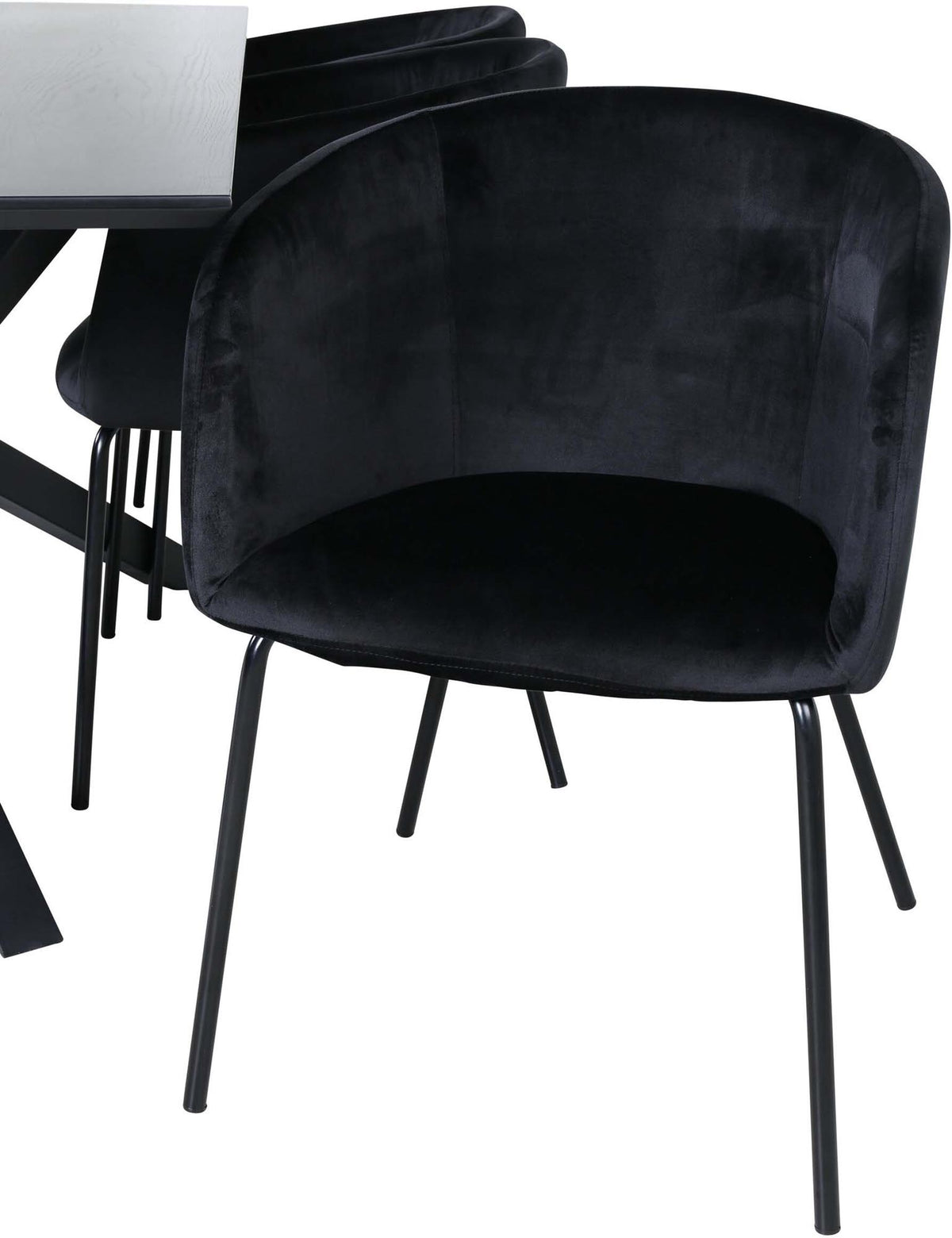 Piazza Esszimmerset + Berit 180cm/6St. in Schwarz präsentiert im Onlineshop von KAQTU Design AG. Esszimmerset ist von Venture Home