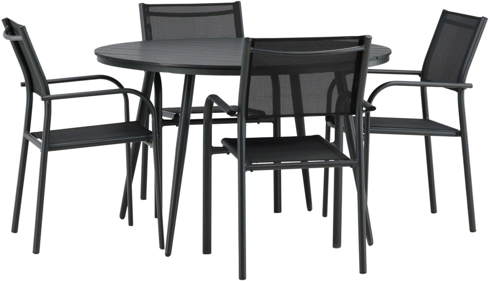 Erleben Sie stilvolle Momente im Freien mit dem Break Outdoor-Tischset + Santorini von Venture Home. Robuste Materialien und modernes Design für Ihre Terrasse.