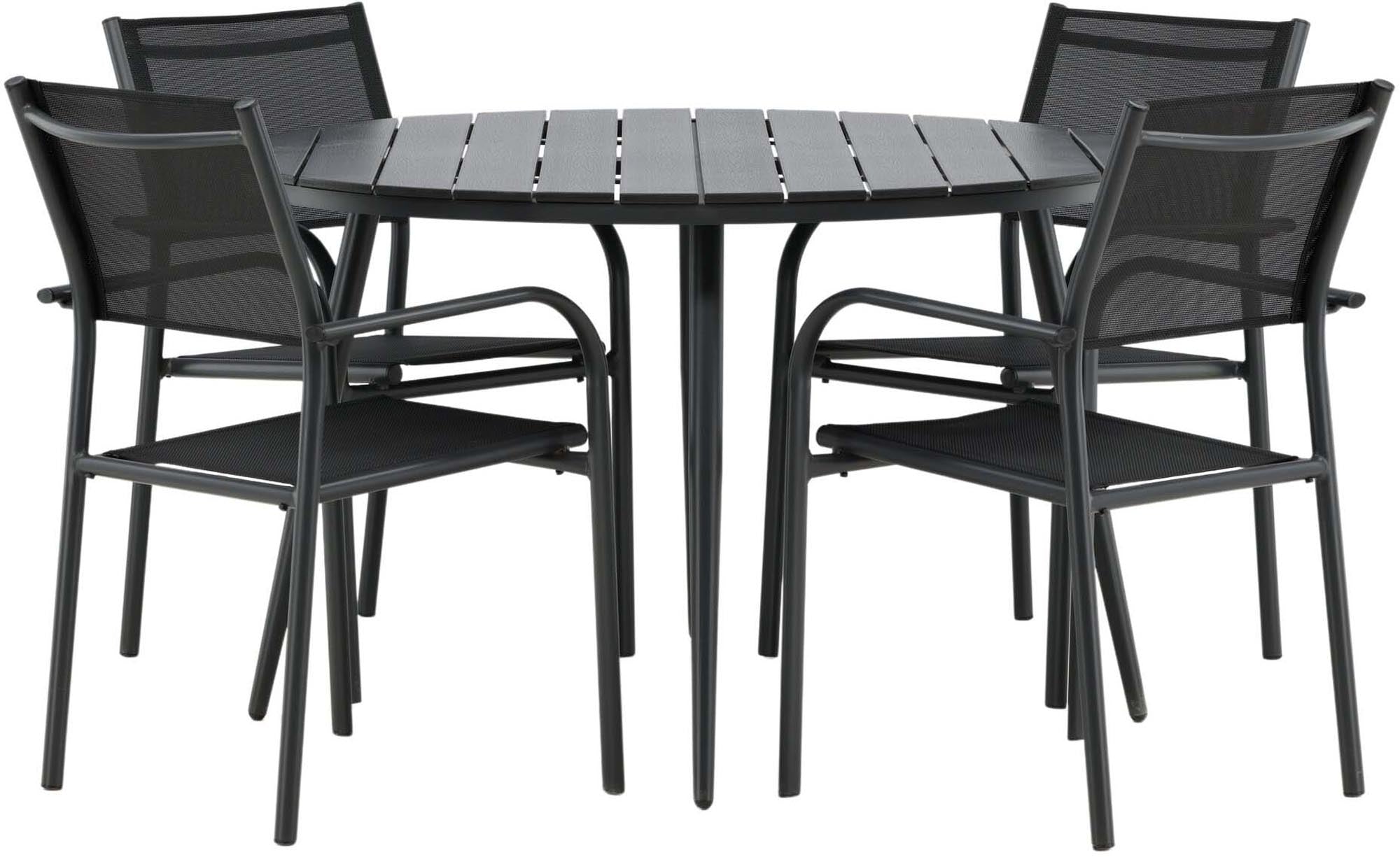 Elegantes Outdoor-Tischset für gesellige Runden im Freien.