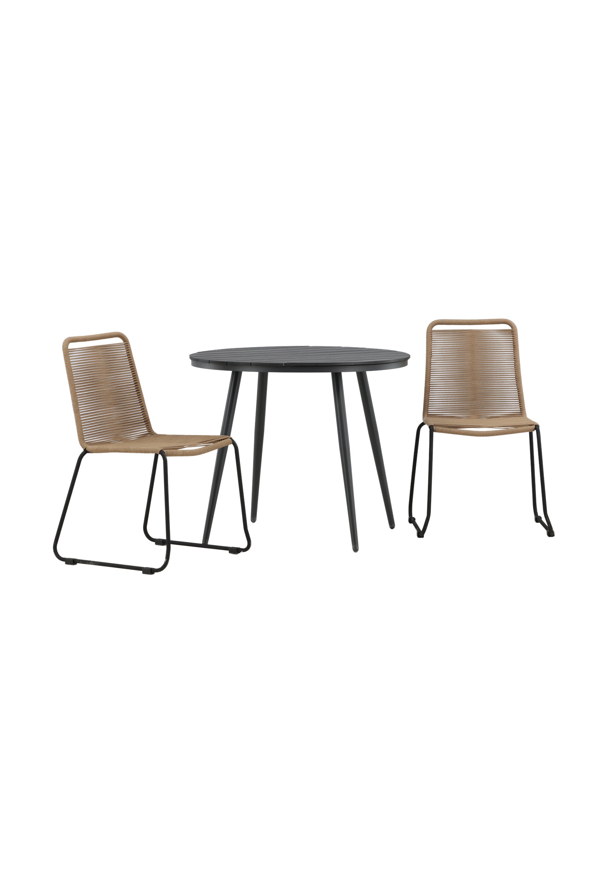 Break Outdoor-Tischset + Lindos Stack ⌀90cm/2St. in Schwarz / Latte präsentiert im Onlineshop von KAQTU Design AG. Gartentischset ist von Venture Home