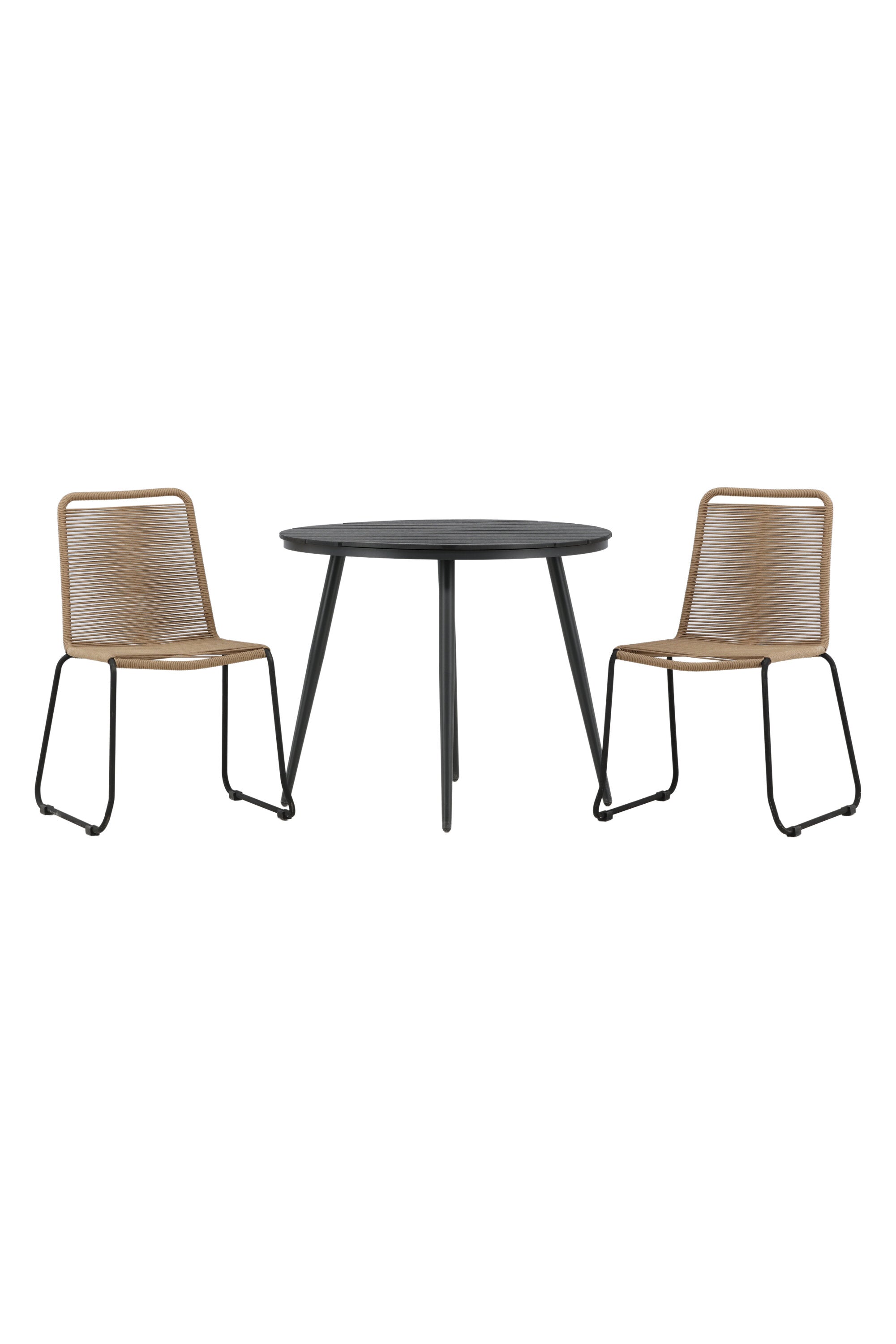 Break Outdoor-Tischset + Lindos Stack ⌀90cm/2St. in Schwarz / Latte präsentiert im Onlineshop von KAQTU Design AG. Gartentischset ist von Venture Home
