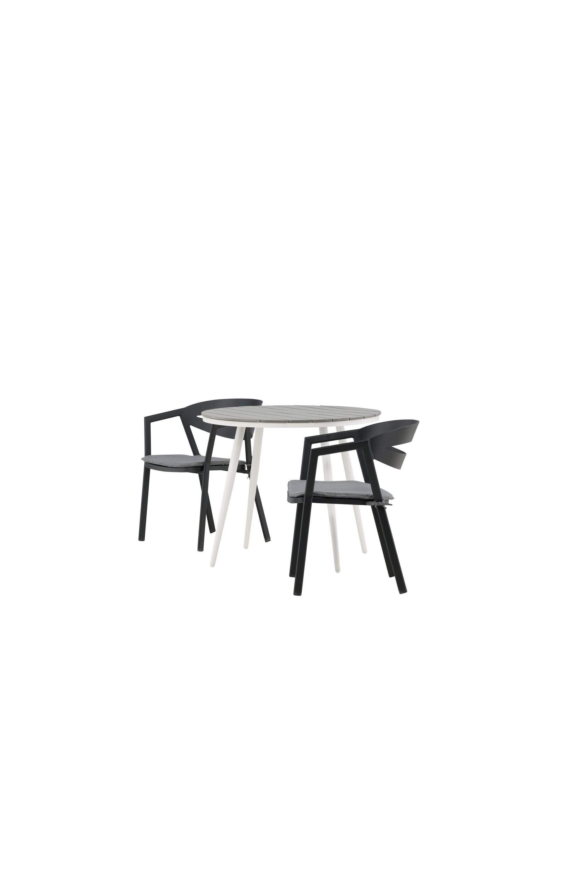 Break Outdoor-Tischset + Slit ⌀90cm/2St. in Weiss präsentiert im Onlineshop von KAQTU Design AG. Gartentischset ist von Venture Home
