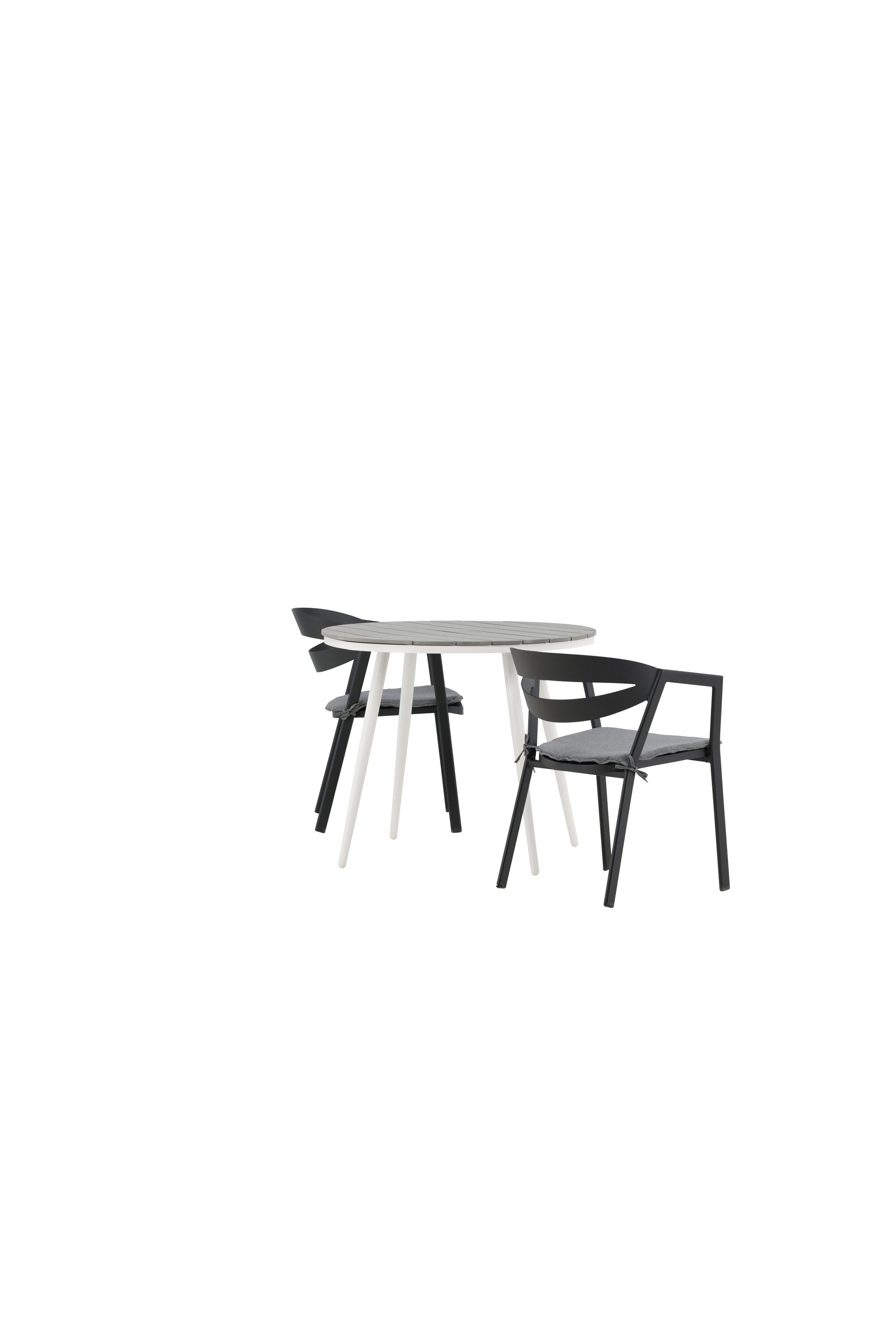Break Outdoor-Tischset + Slit ⌀90cm/2St. in Weiss präsentiert im Onlineshop von KAQTU Design AG. Gartentischset ist von Venture Home