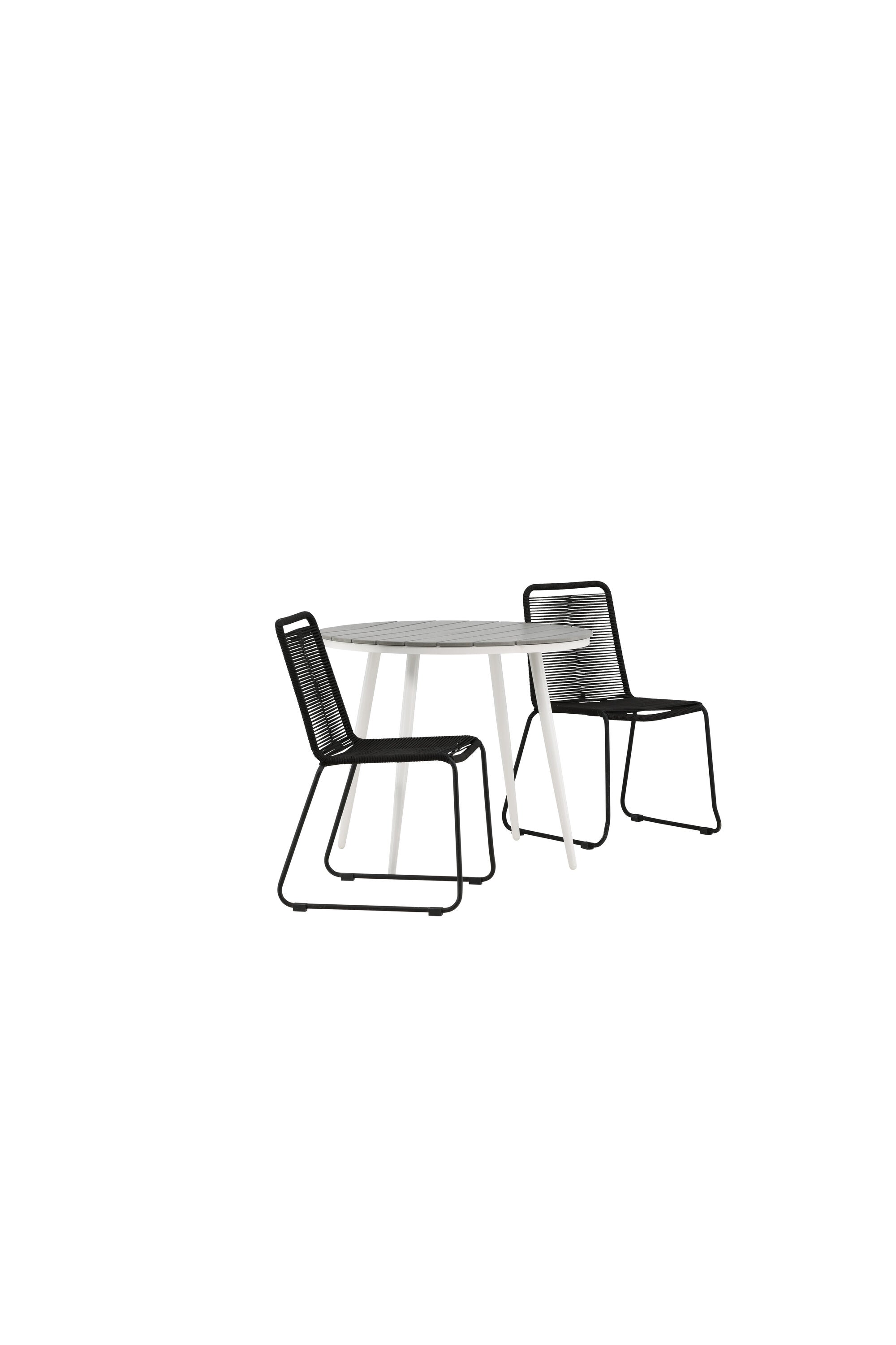 Break Outdoor-Tischset + Lindos Stack ⌀90cm/2St. in Weiss präsentiert im Onlineshop von KAQTU Design AG. Gartentischset ist von Venture Home