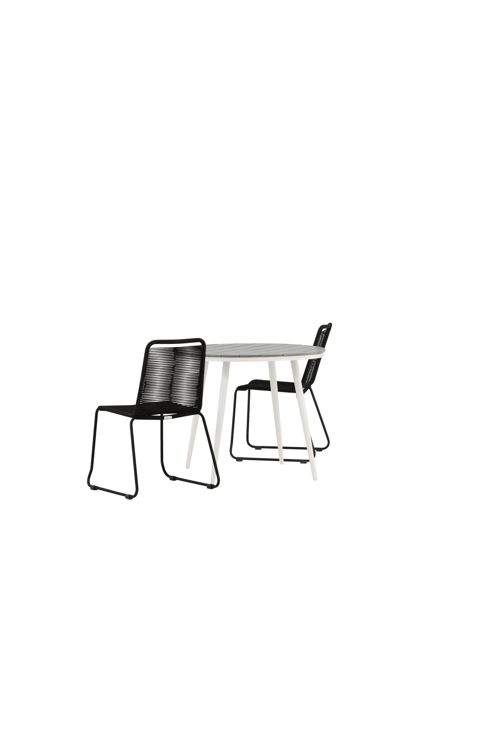 Break Outdoor-Tischset + Lindos Stack ⌀90cm/2St. in Weiss präsentiert im Onlineshop von KAQTU Design AG. Gartentischset ist von Venture Home
