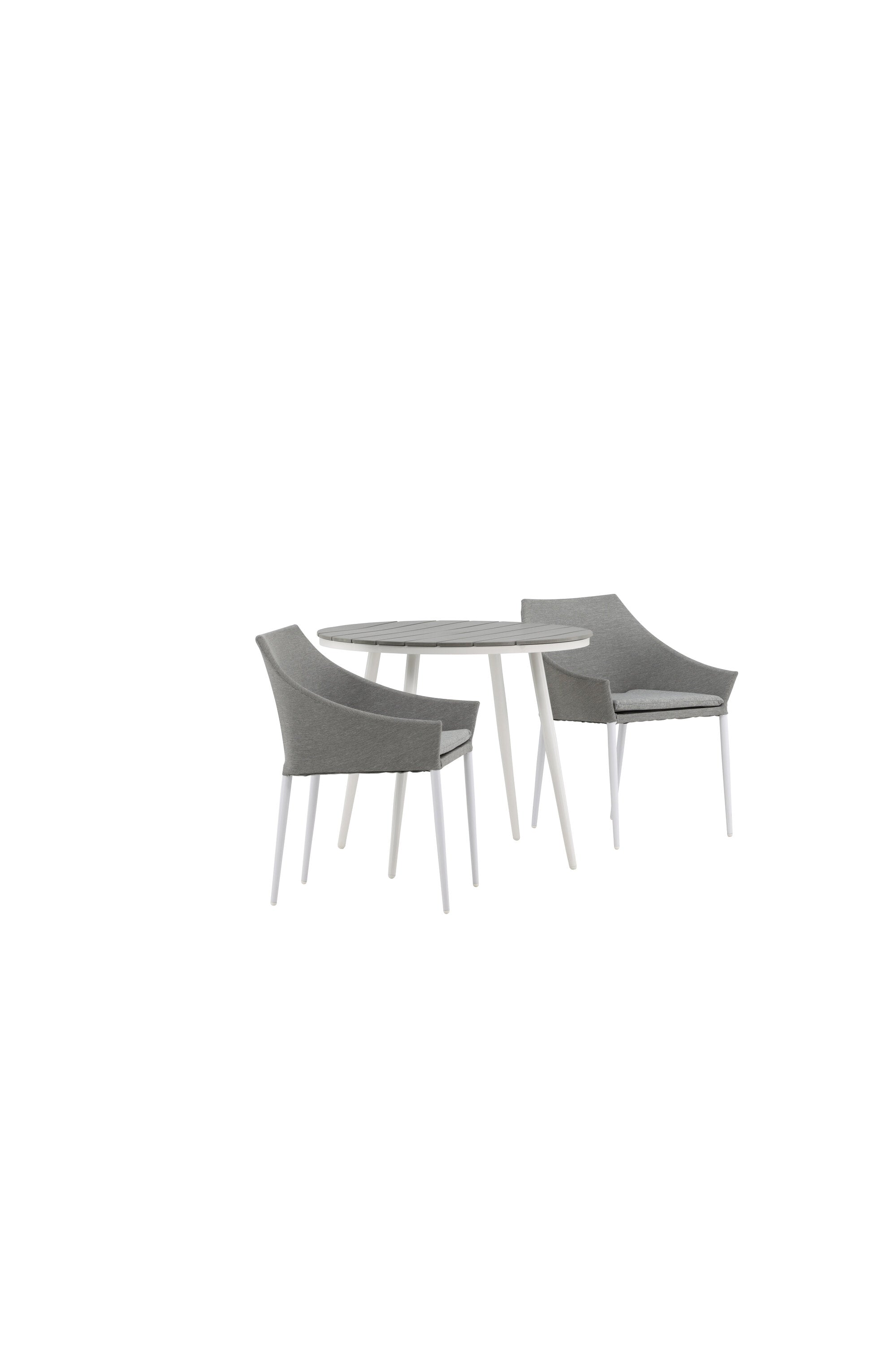 Break Outdoor-Tischset + Spoga ⌀90cm/2St. in Weiss präsentiert im Onlineshop von KAQTU Design AG. Gartentischset ist von Venture Home