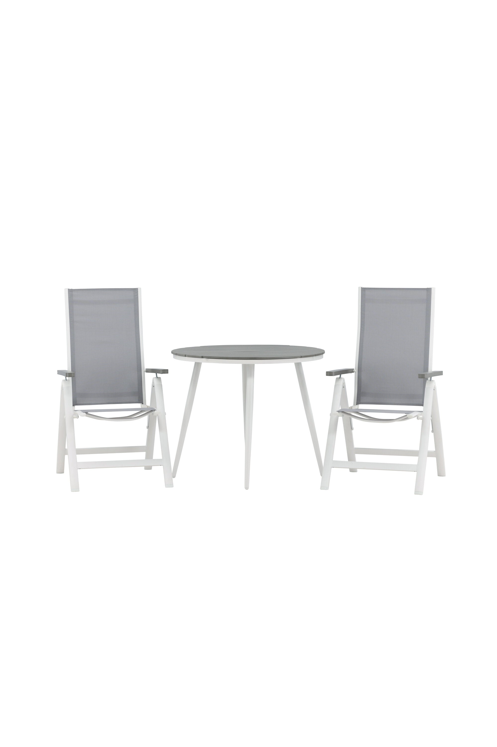Break Outdoor-Tischset + Albany ⌀90cm/2St. in Weiss präsentiert im Onlineshop von KAQTU Design AG. Gartentischset ist von Venture Home