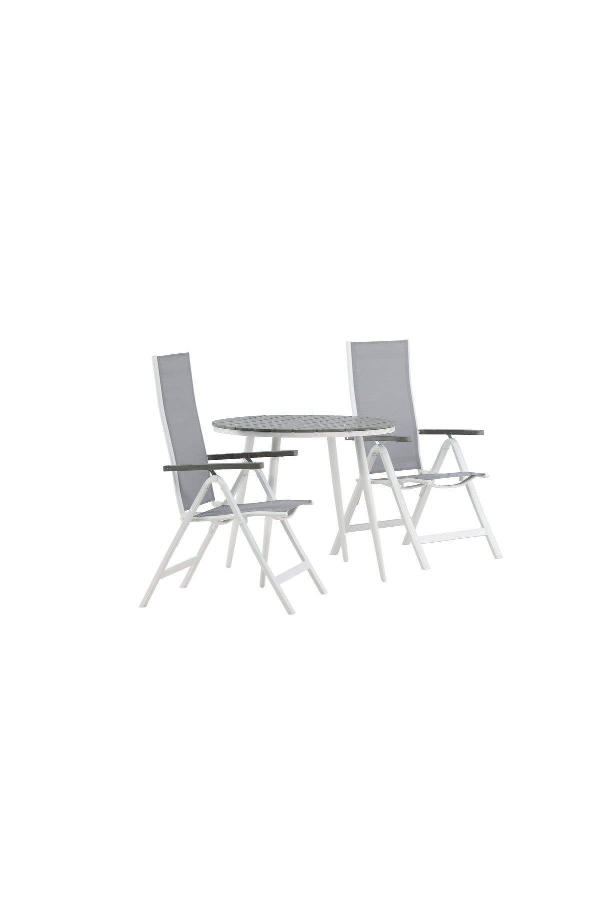 Break Outdoor-Tischset + Albany ⌀90cm/2St. in Weiss präsentiert im Onlineshop von KAQTU Design AG. Gartentischset ist von Venture Home