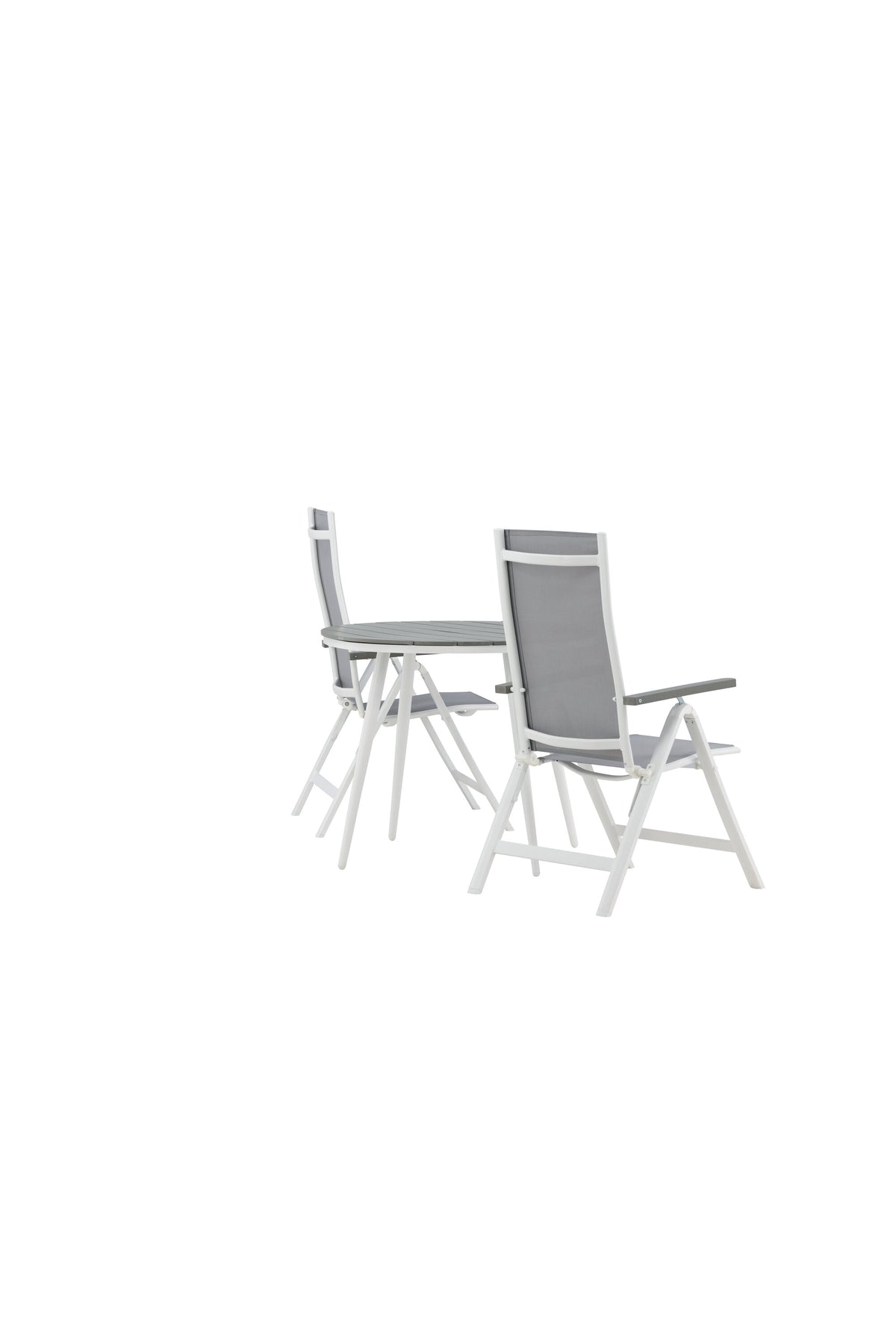 Break Outdoor-Tischset + Albany ⌀90cm/2St. in Weiss präsentiert im Onlineshop von KAQTU Design AG. Gartentischset ist von Venture Home