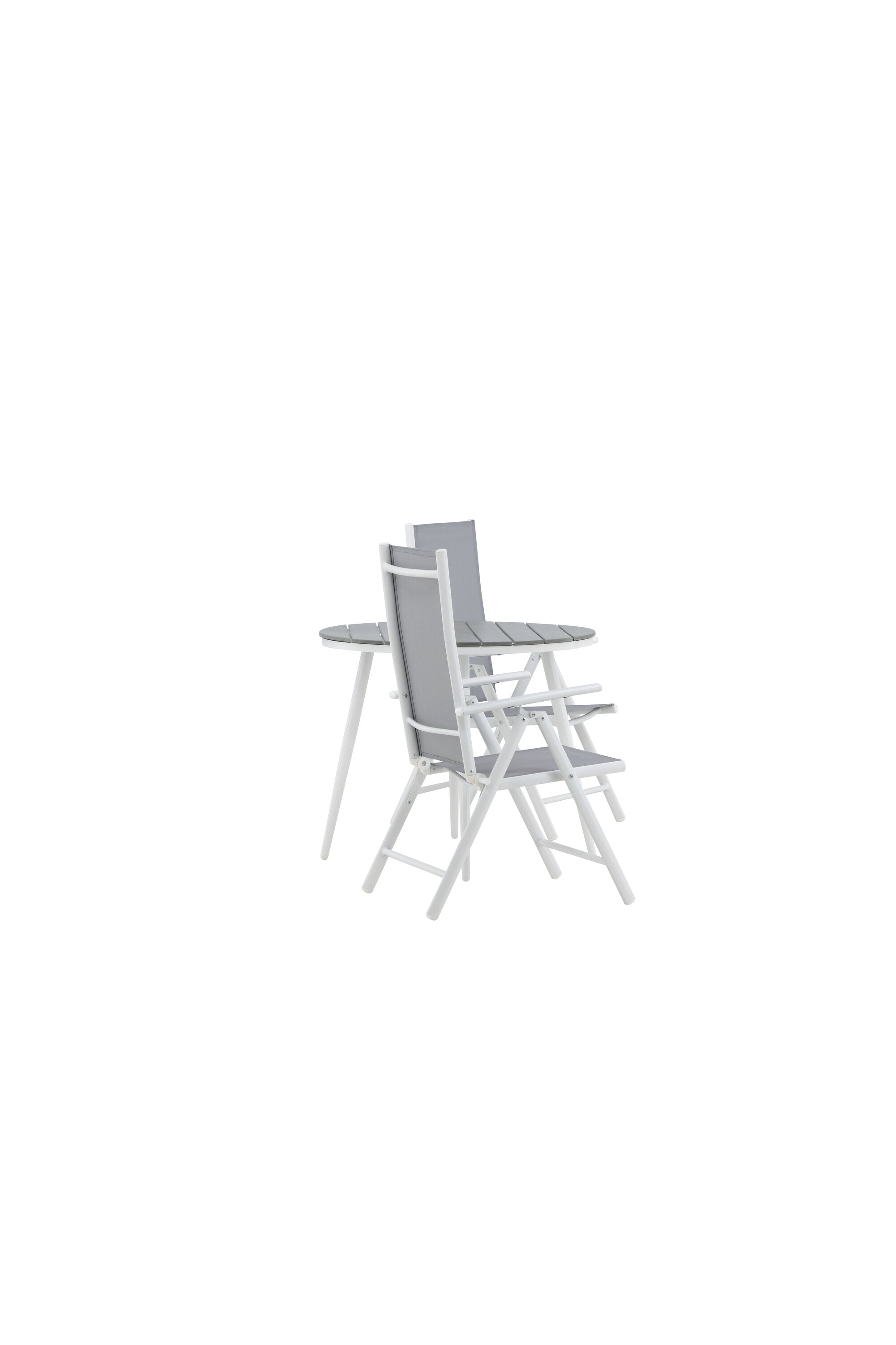 Break Outdoor-Tischset ⌀90cm/2St. in Weiss präsentiert im Onlineshop von KAQTU Design AG. Gartentischset ist von Venture Home