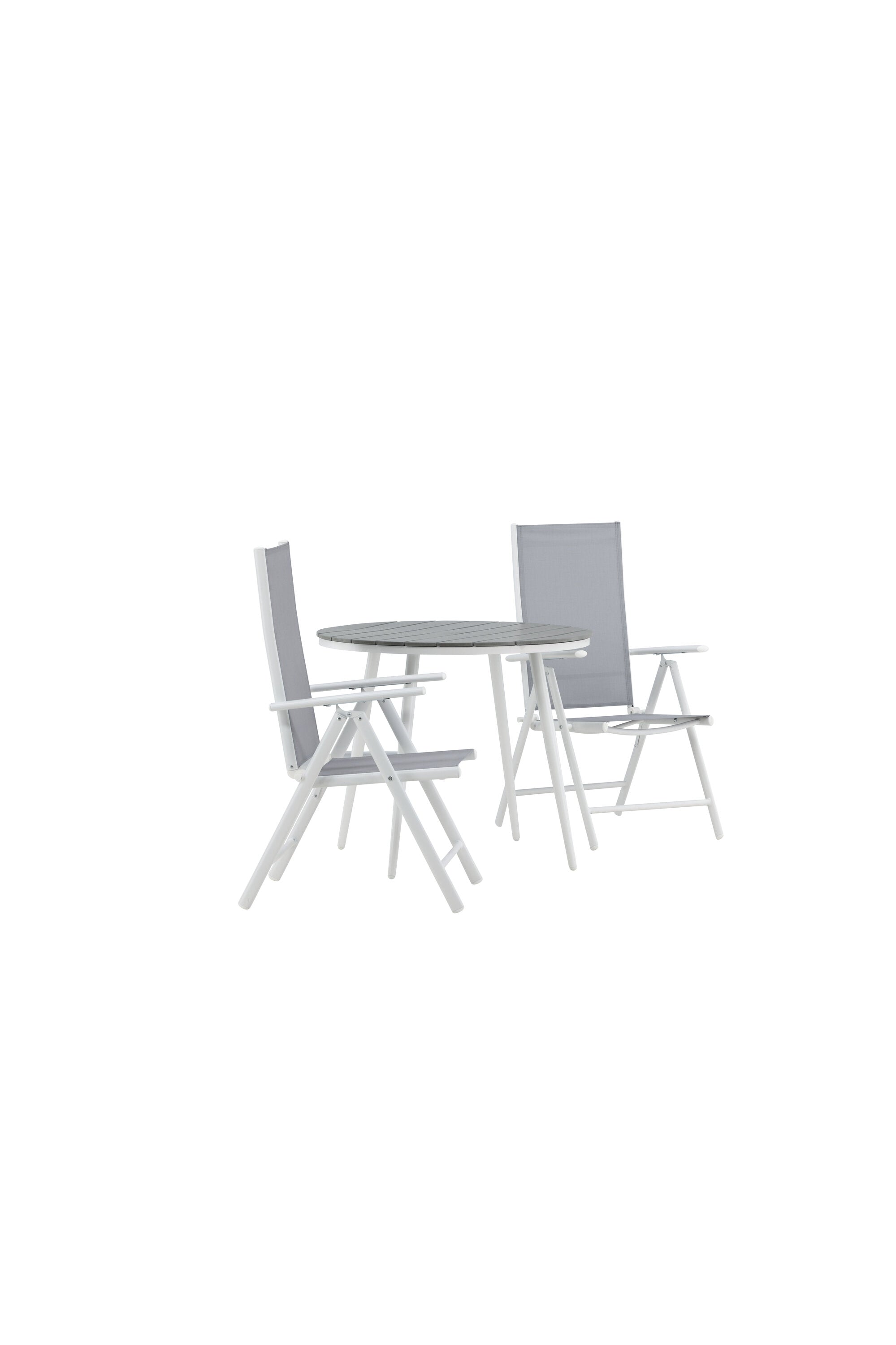 Break Outdoor-Tischset ⌀90cm/2St. in Weiss präsentiert im Onlineshop von KAQTU Design AG. Gartentischset ist von Venture Home