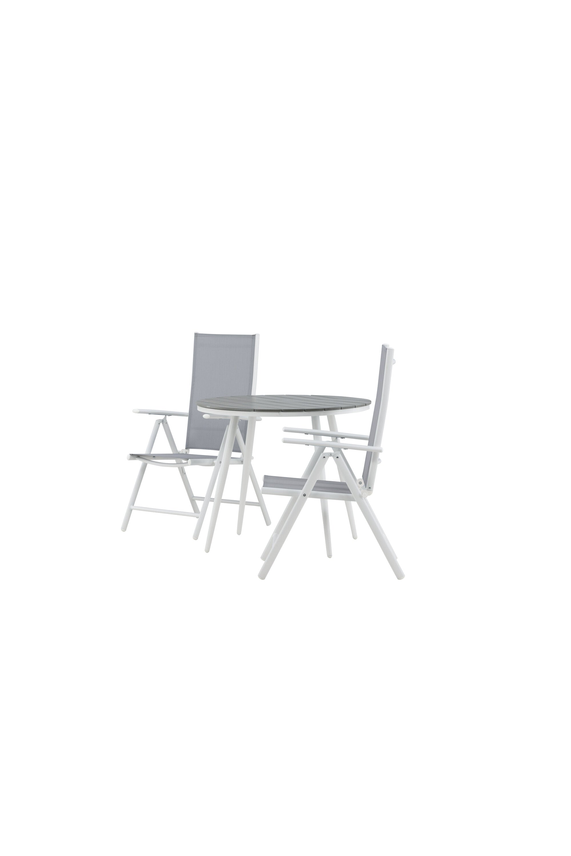 Break Outdoor-Tischset ⌀90cm/2St. in Weiss präsentiert im Onlineshop von KAQTU Design AG. Gartentischset ist von Venture Home