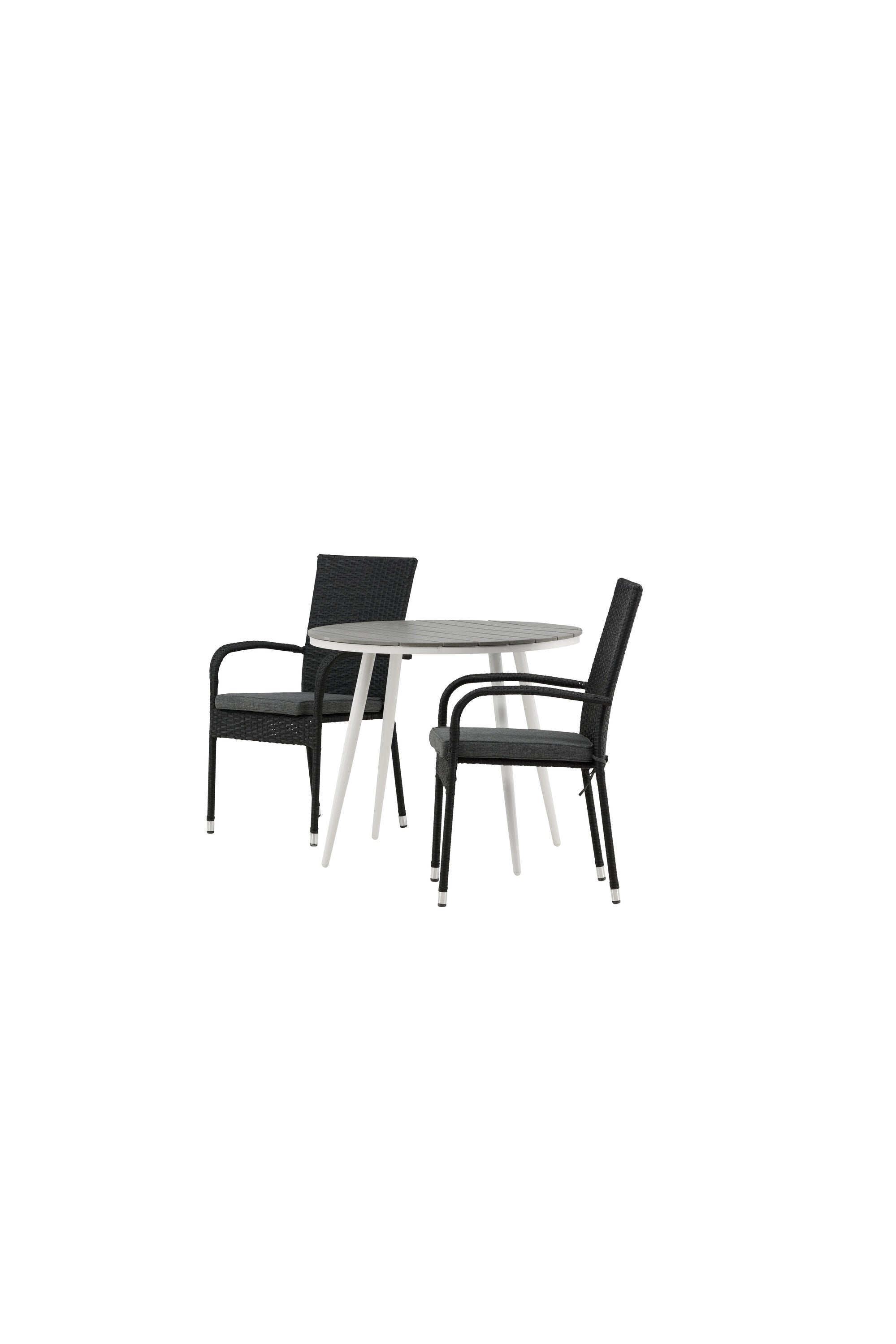 Break Outdoor-Tischset + Anna ⌀90cm/2St. in Weiss / Grau präsentiert im Onlineshop von KAQTU Design AG. Gartentischset ist von Venture Home